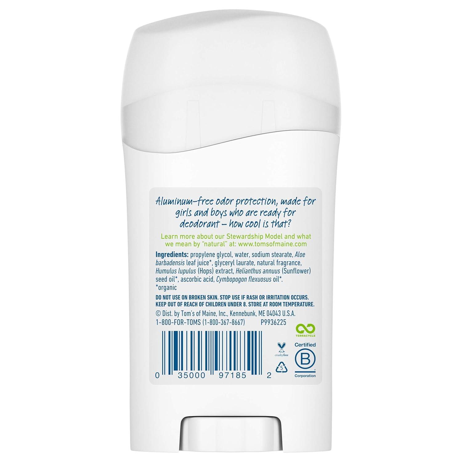 image:imageToms of Maine AluminumFree Wicked Cool Natural Deodorant for Kids Summer Fun 16 oz Pack of 3 Packaging May VaryFreestyle