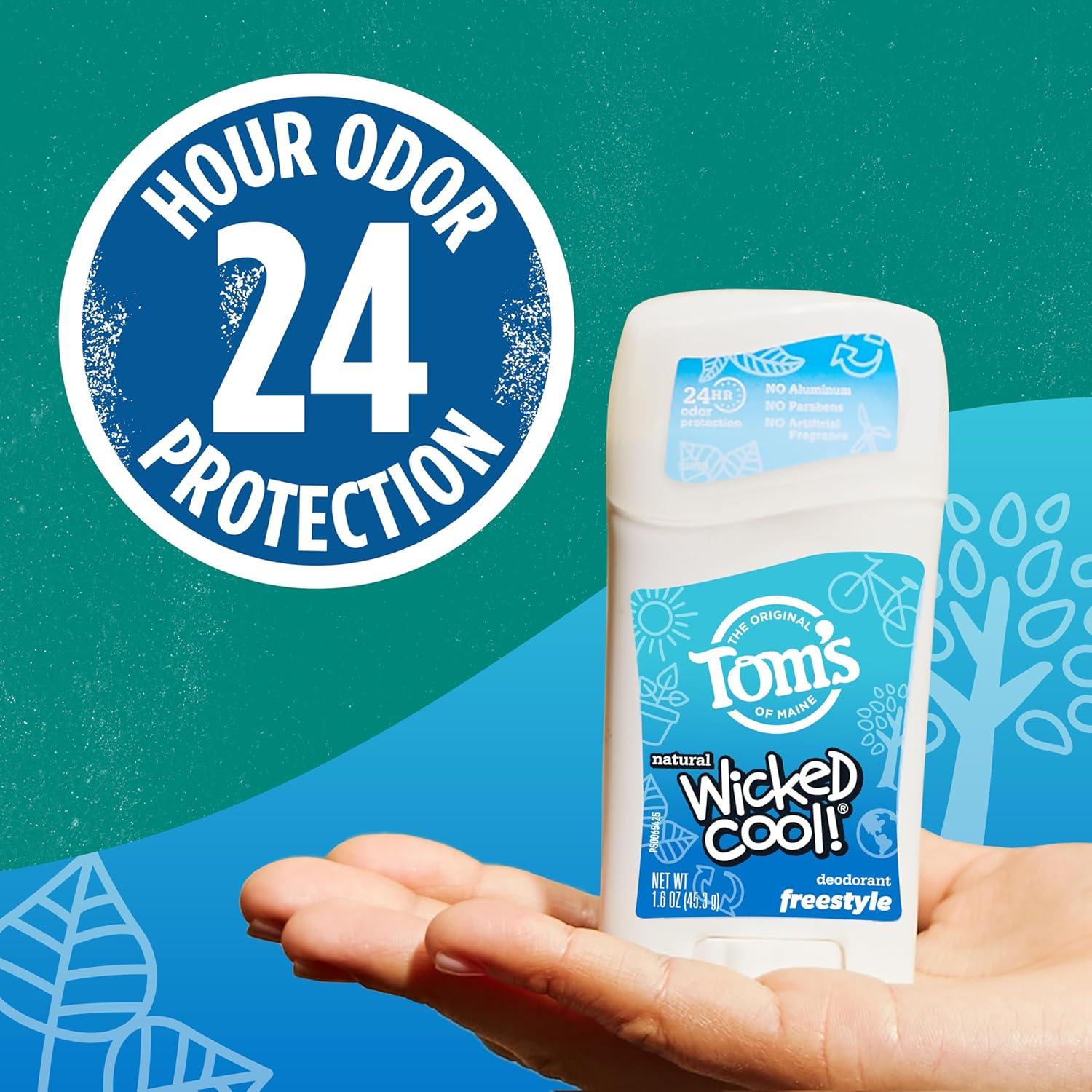 image:imageToms of Maine AluminumFree Wicked Cool Natural Deodorant for Kids Summer Fun 16 oz Pack of 3 Packaging May VaryFreestyle