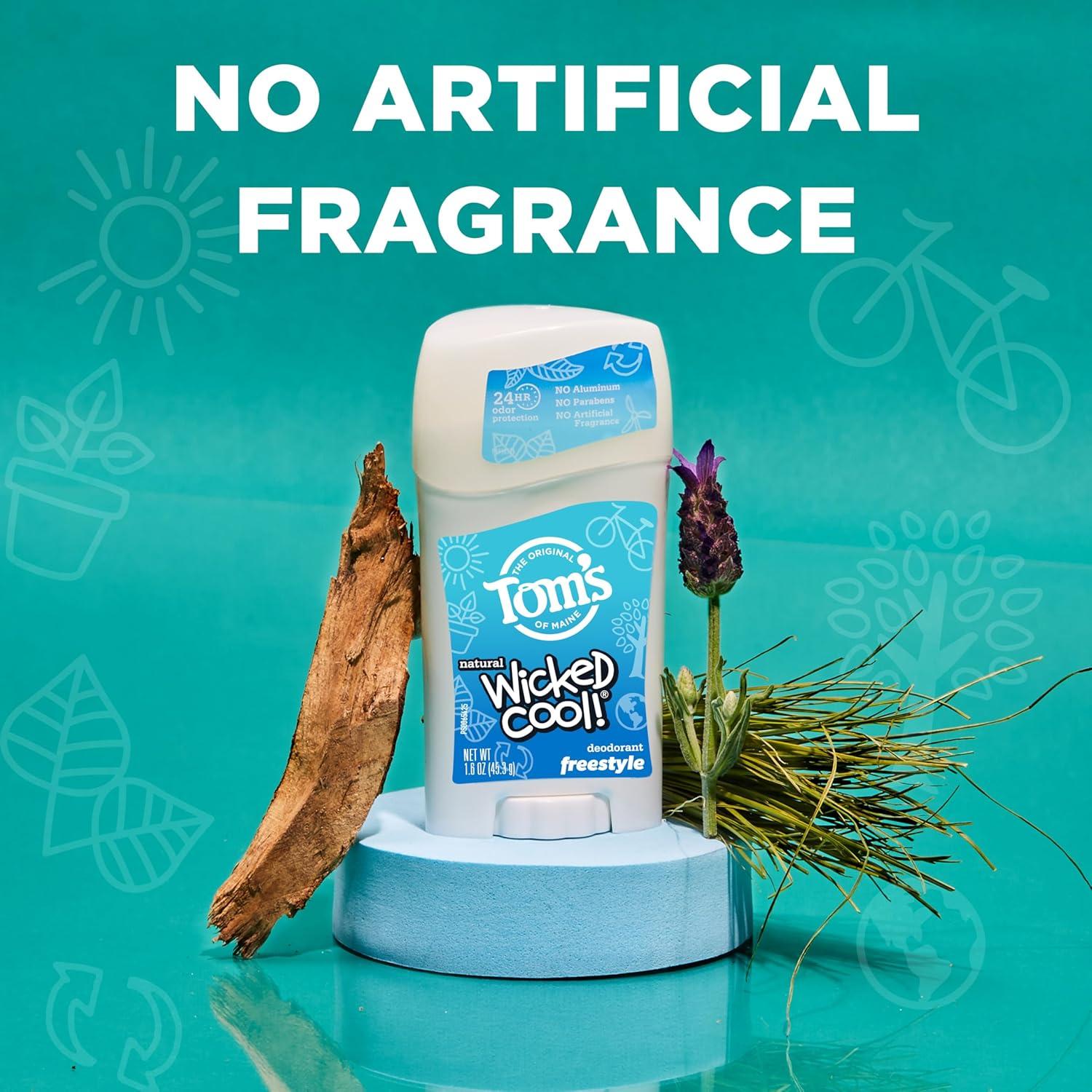 image:imageToms of Maine AluminumFree Wicked Cool Natural Deodorant for Kids Summer Fun 16 oz Pack of 3 Packaging May VaryFreestyle