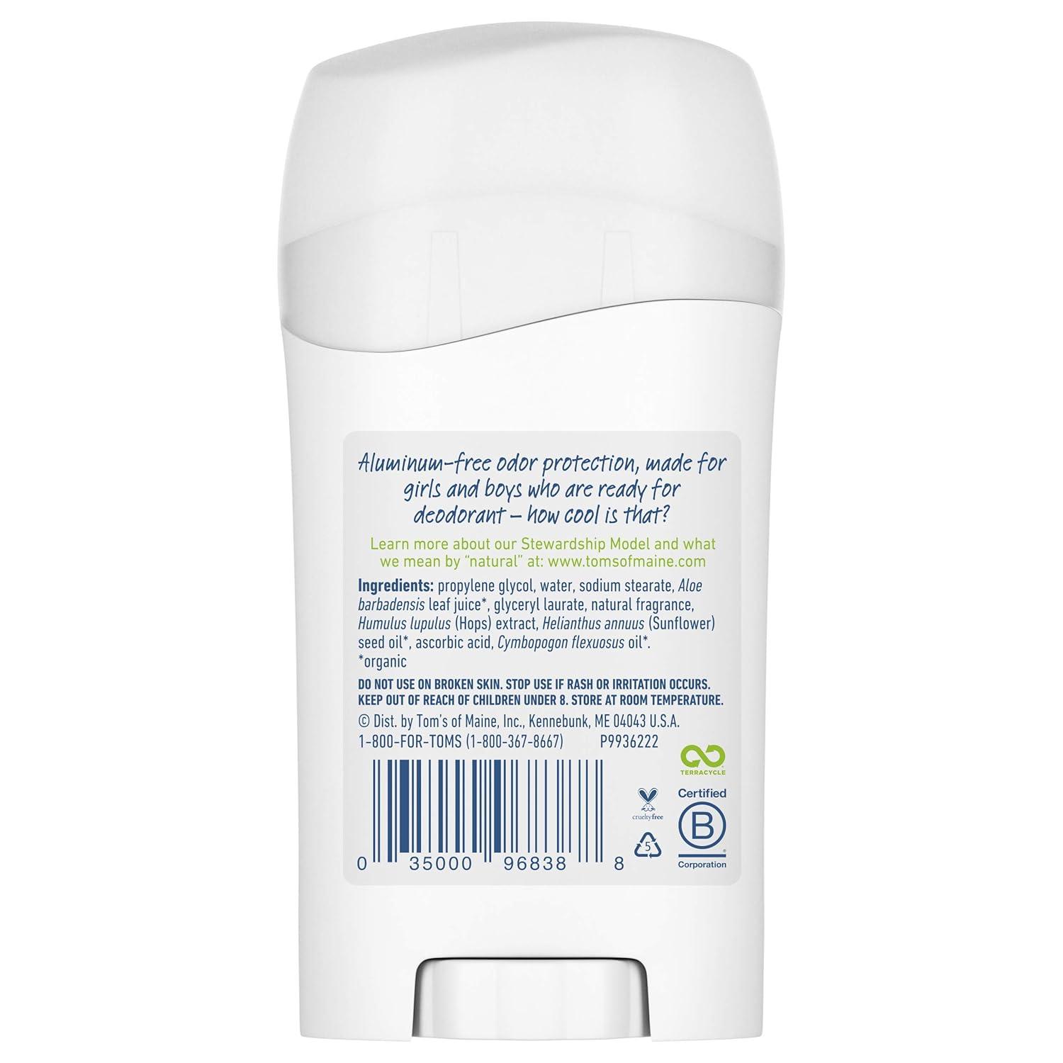 image:imageToms of Maine AluminumFree Wicked Cool Natural Deodorant for Kids Summer Fun 16 oz Pack of 3 Packaging May VarySummer Fun
