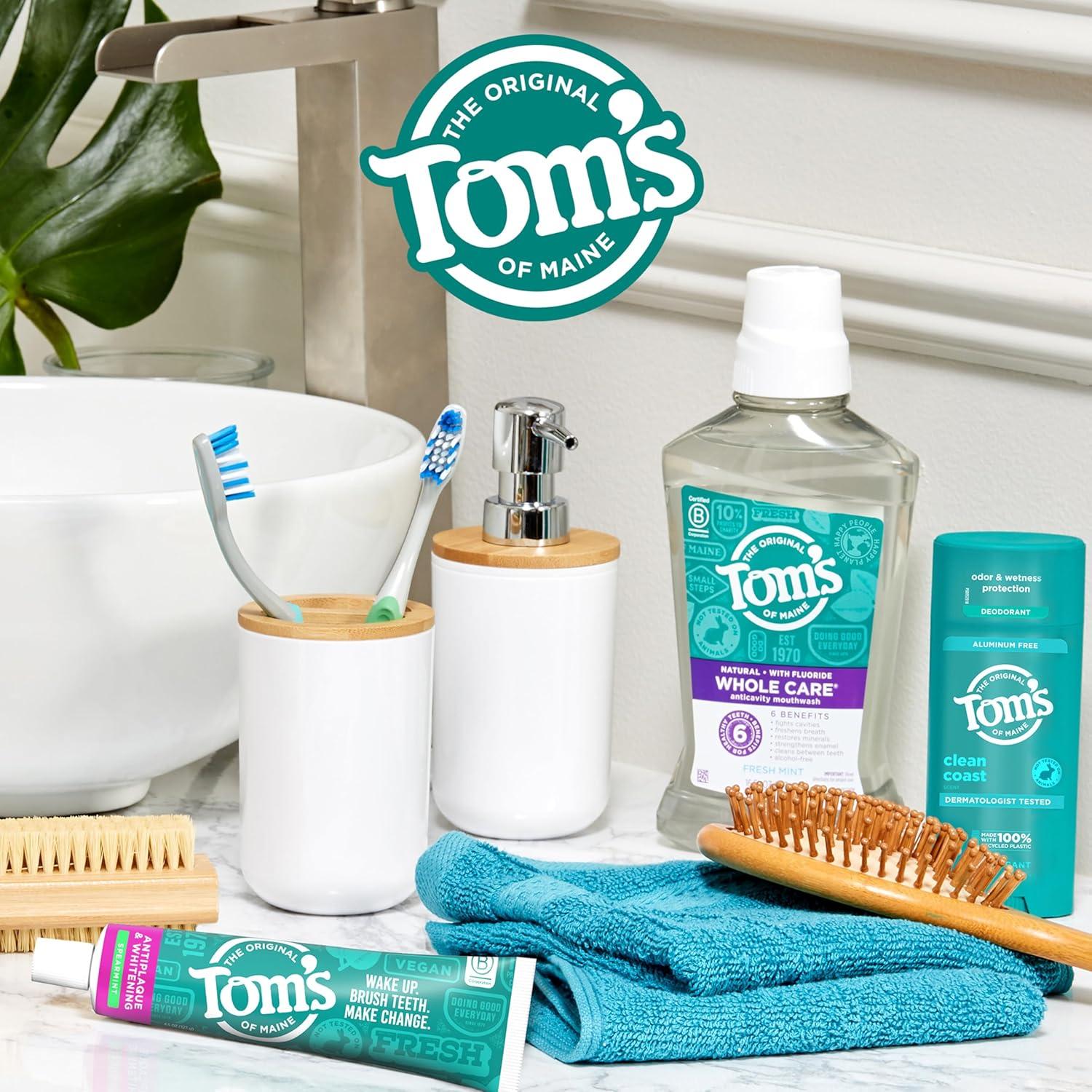 image:imageToms of Maine Antiplaque and Whitening Fluoride Free Natural Toothpaste Gel Vegan Spearmint 4 Ounces 3 Pack