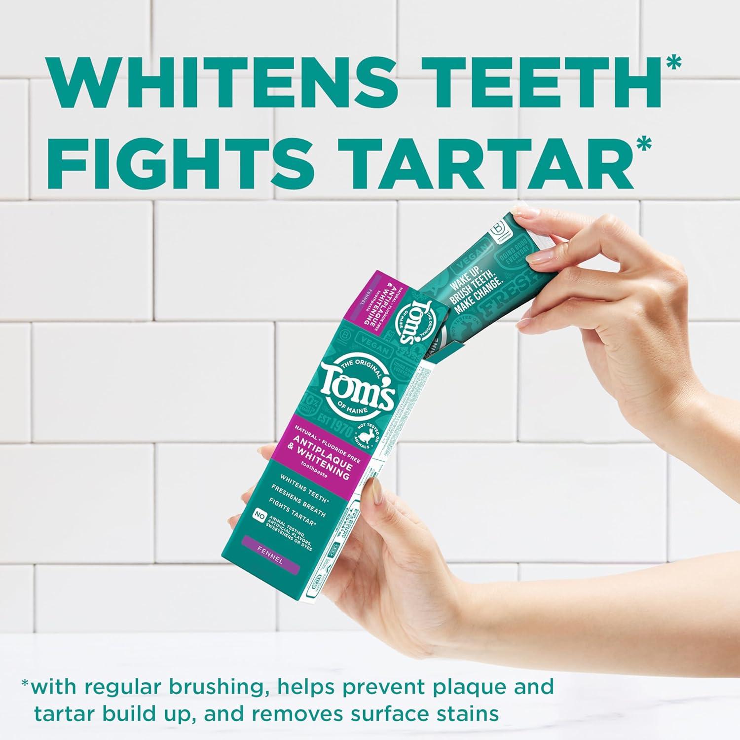 image:imageToms of Maine Antiplaque and Whitening Toothpaste Fluoride Free Fennel 3 Pack 45 OzFennel