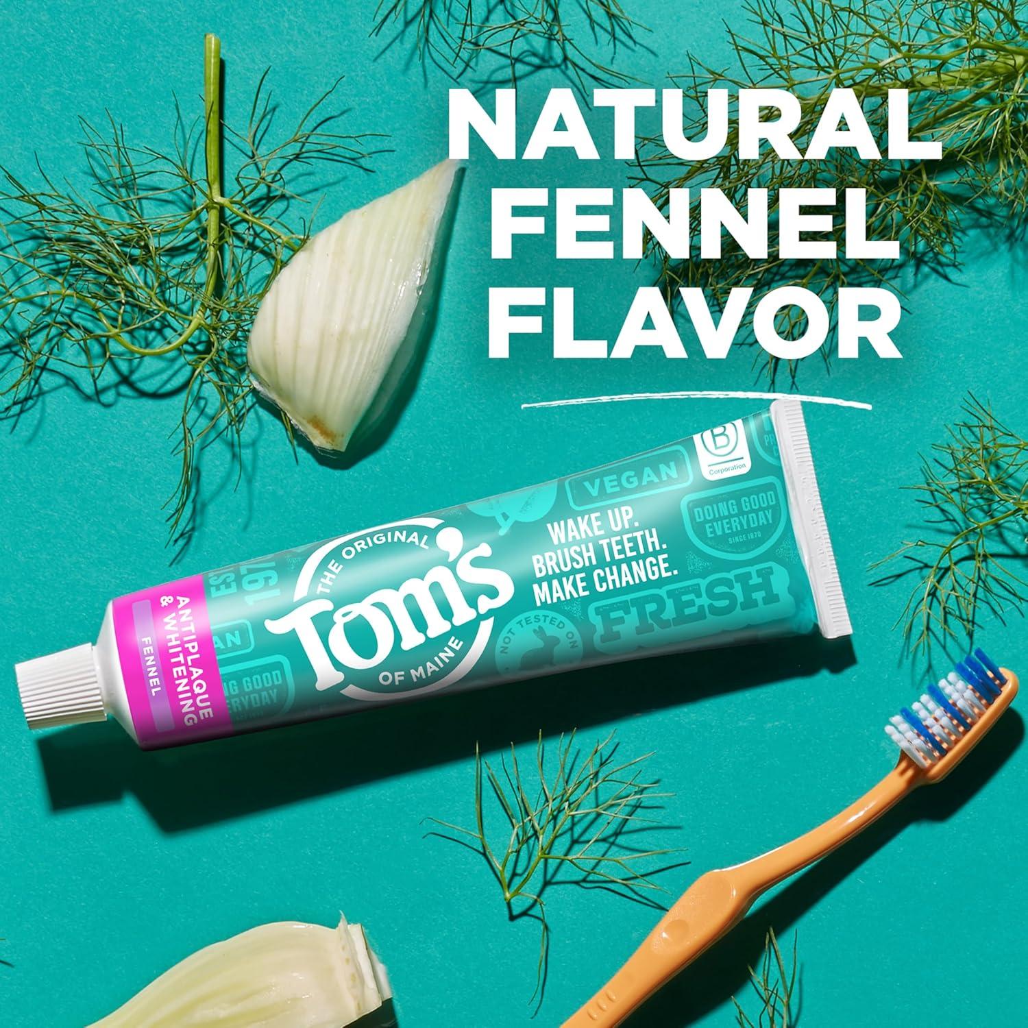 image:imageToms of Maine Antiplaque and Whitening Toothpaste Fluoride Free Fennel 3 Pack 45 OzFennel