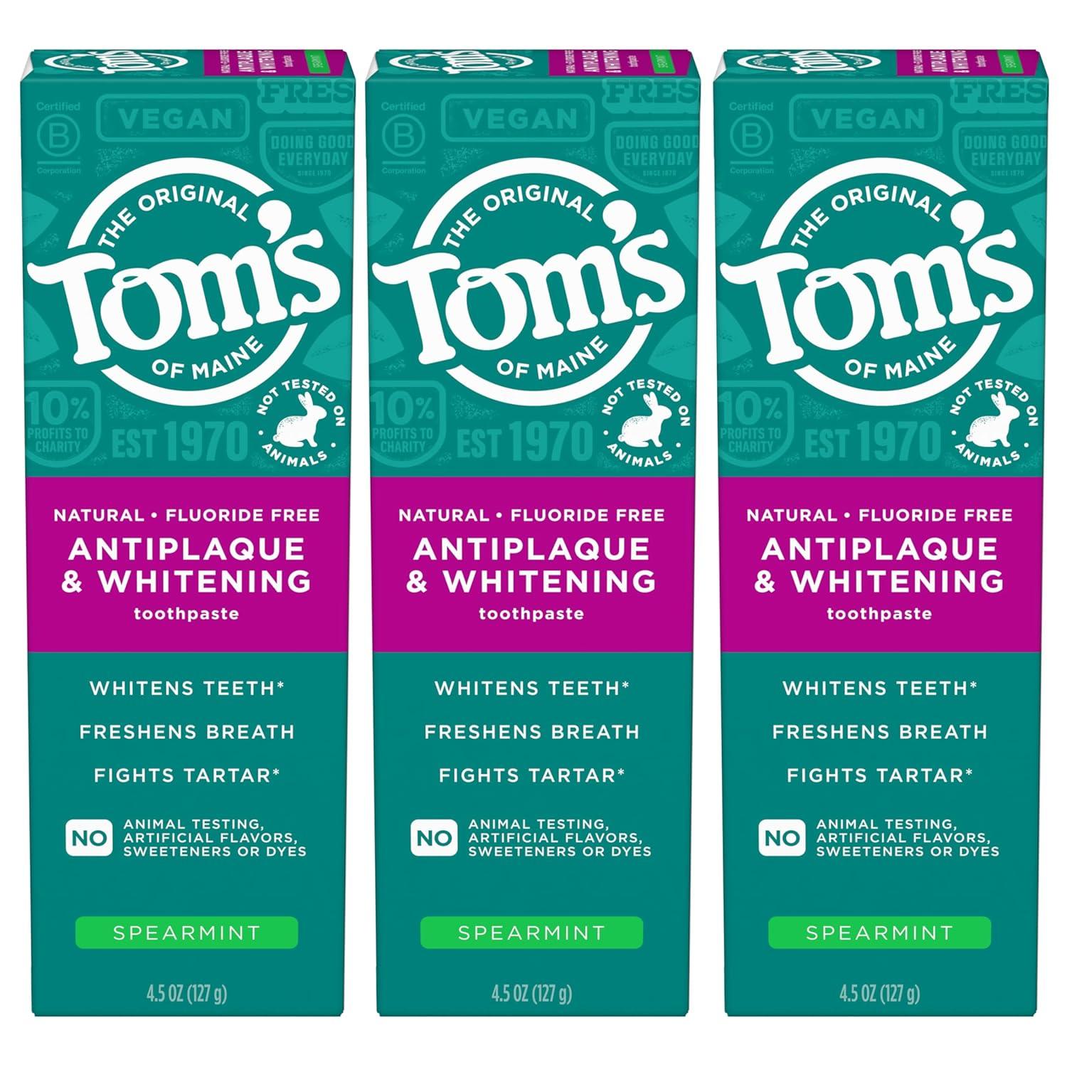 image:imageToms of Maine Antiplaque and Whitening Toothpaste Fluoride Free Fennel 3 Pack 45 OzSpearmint