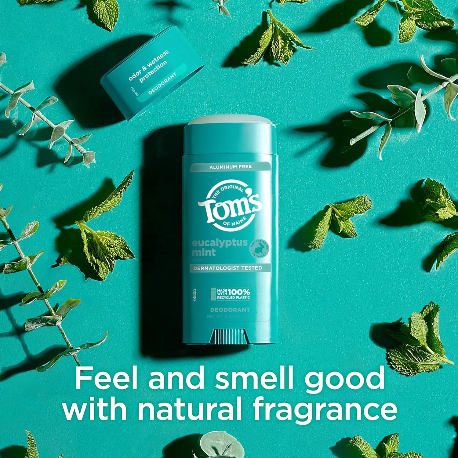 image:imageToms of Maine Cucumber Aloe Aluminum Free Natural Deodorant For Women amp Men Goes on Clear Odor amp Wetness Protection Naturally Derived and MoistureLocking Ingredients 325 oz 2 PackEucalyptus Mint