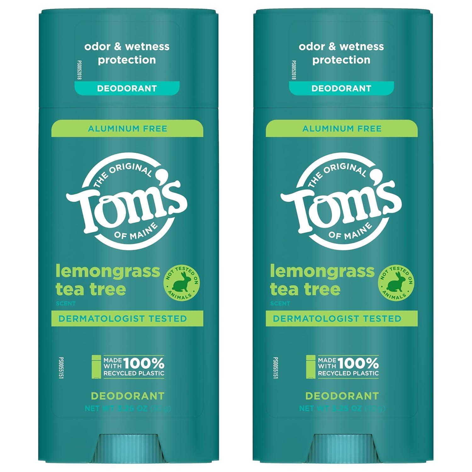 image:imageToms of Maine Cucumber Aloe Aluminum Free Natural Deodorant For Women amp Men Goes on Clear Odor amp Wetness Protection Naturally Derived and MoistureLocking Ingredients 325 oz 2 PackLemongrass Tea