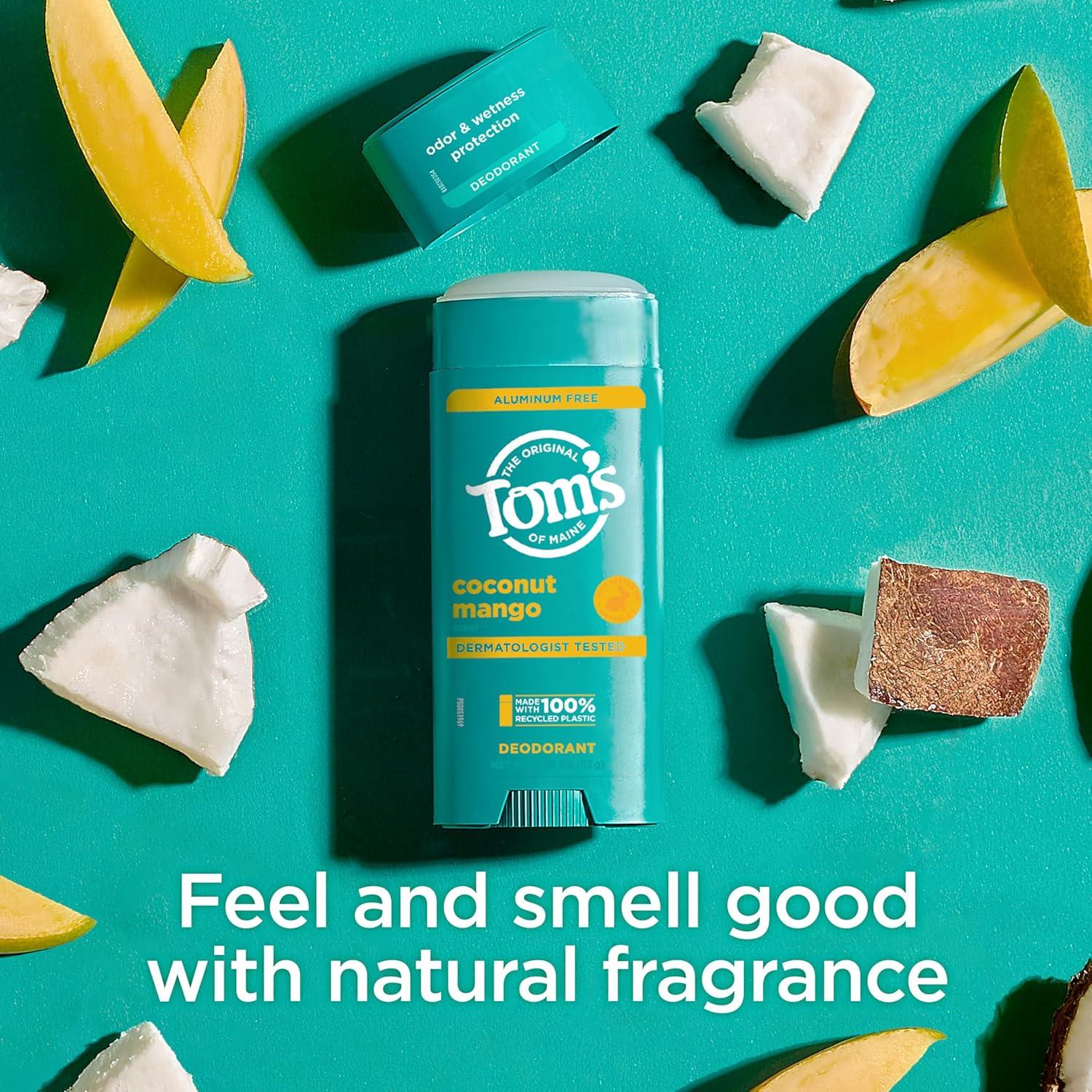 image:imageToms of Maine Cucumber Aloe Aluminum Free Natural Deodorant For Women amp Men Goes on Clear Odor amp Wetness Protection Naturally Derived and MoistureLocking Ingredients 325 oz 2 PackCoconut Mango