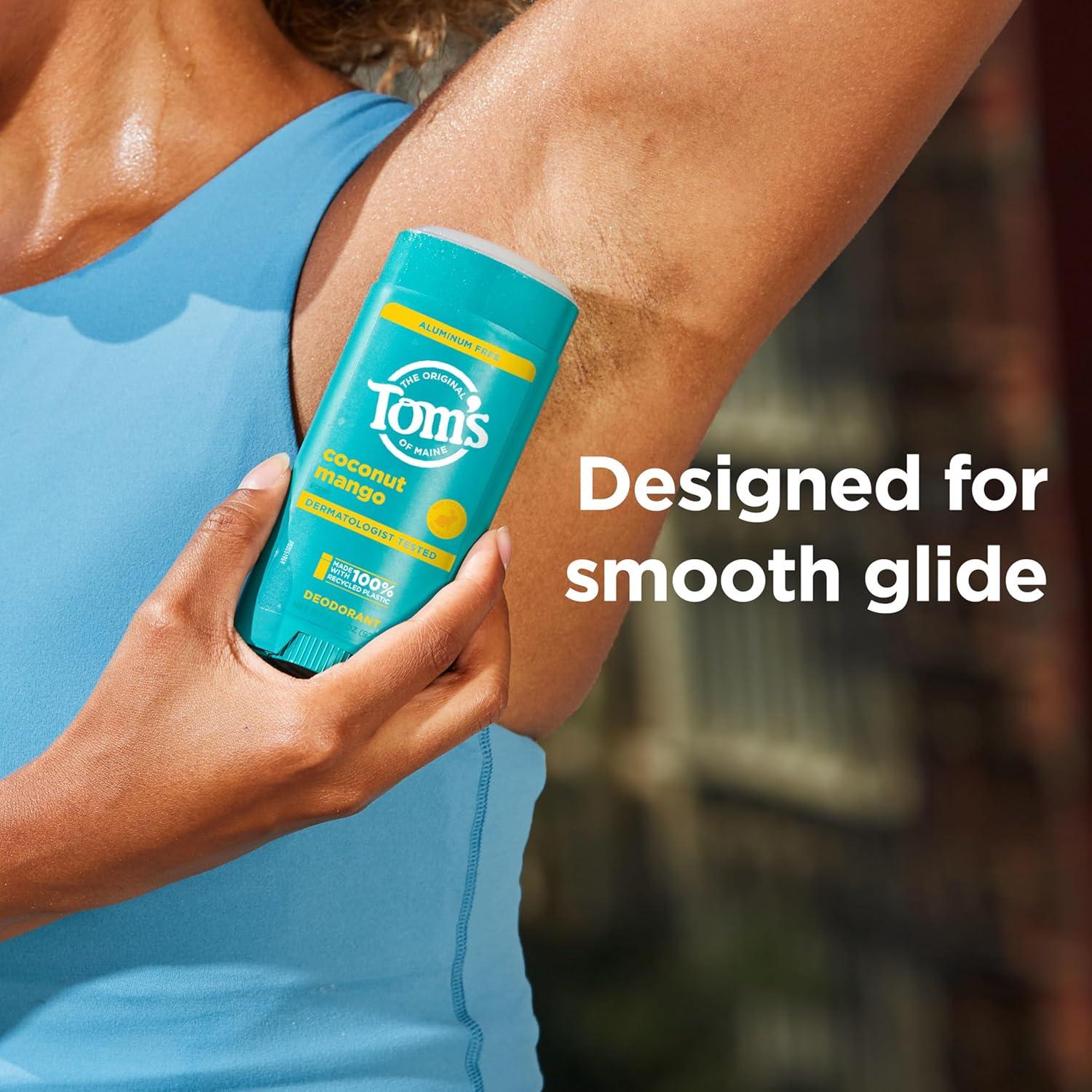 image:imageToms of Maine Cucumber Aloe Aluminum Free Natural Deodorant For Women amp Men Goes on Clear Odor amp Wetness Protection Naturally Derived and MoistureLocking Ingredients 325 ozCoconut Mango