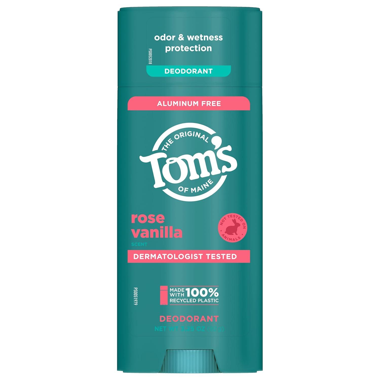 image:imageToms of Maine Cucumber Aloe Aluminum Free Natural Deodorant For Women amp Men Goes on Clear Odor amp Wetness Protection Naturally Derived and MoistureLocking Ingredients 325 ozRose Vanilla