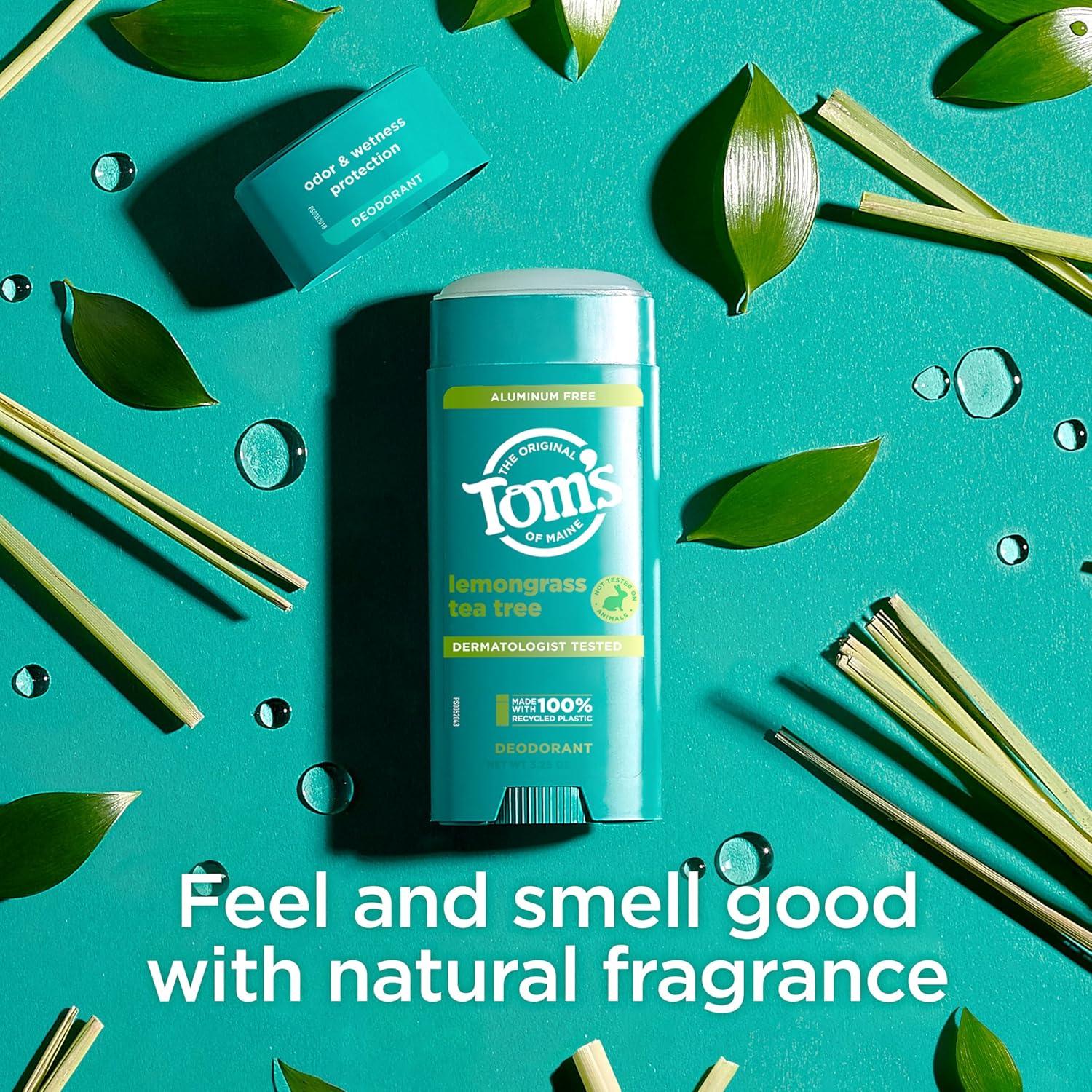 image:imageToms of Maine Cucumber Aloe Aluminum Free Natural Deodorant For Women amp Men Goes on Clear Odor amp Wetness Protection Naturally Derived and MoistureLocking Ingredients 325 ozLemongrass Tea