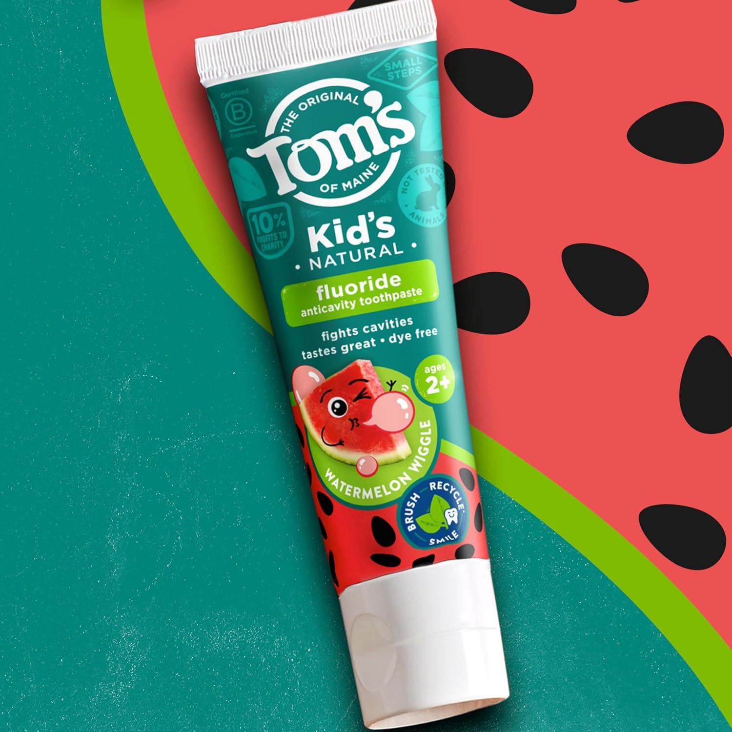 image:imageToms of Maine Kids Natural Toothpaste with Fluoride for Ages 2 ADA Approved Outrageous Orange Mango 51 ounces 3 PackWatermelon Wiggle
