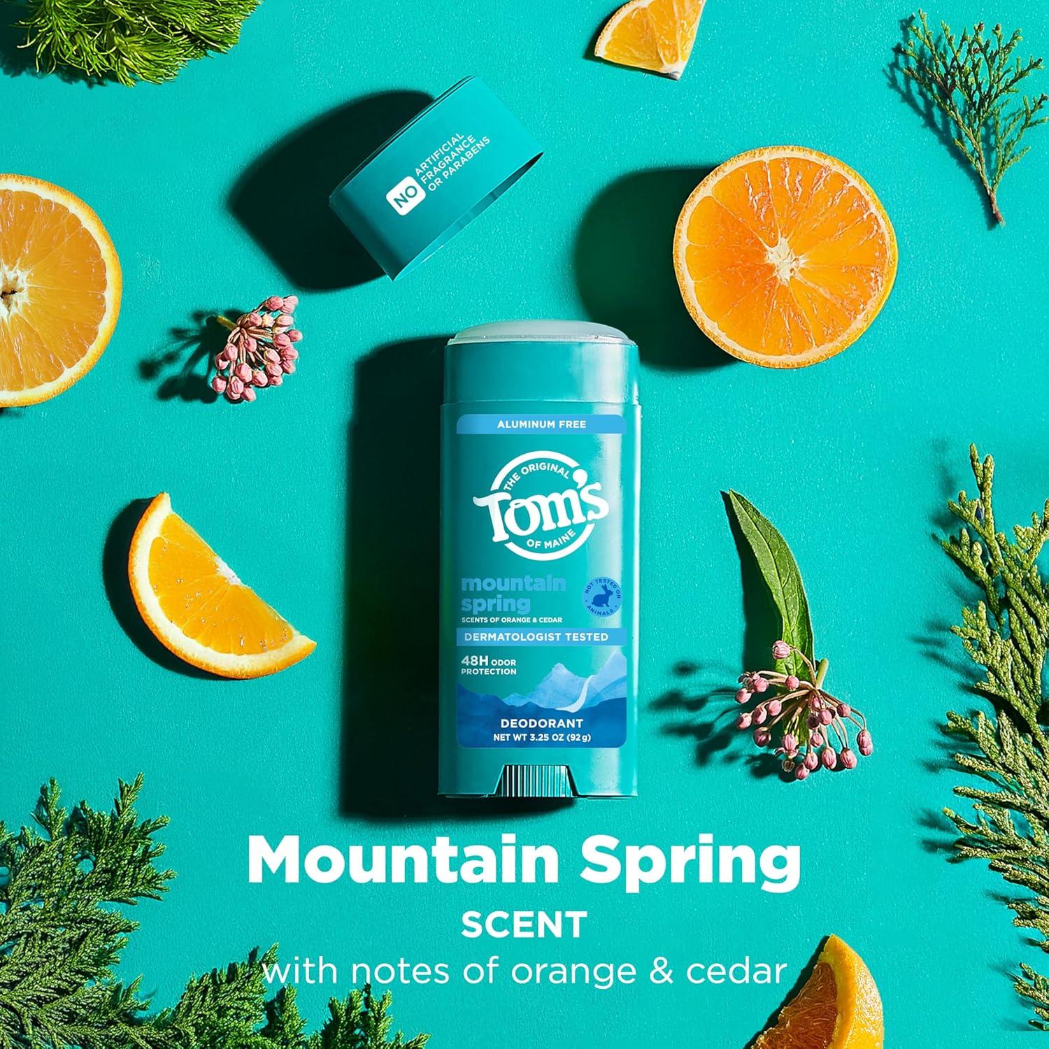 image:imageToms of Maine Mountain Spring Natural Deodorant for Men and Women Aluminum Free 325 oz 2PackMountain Spring