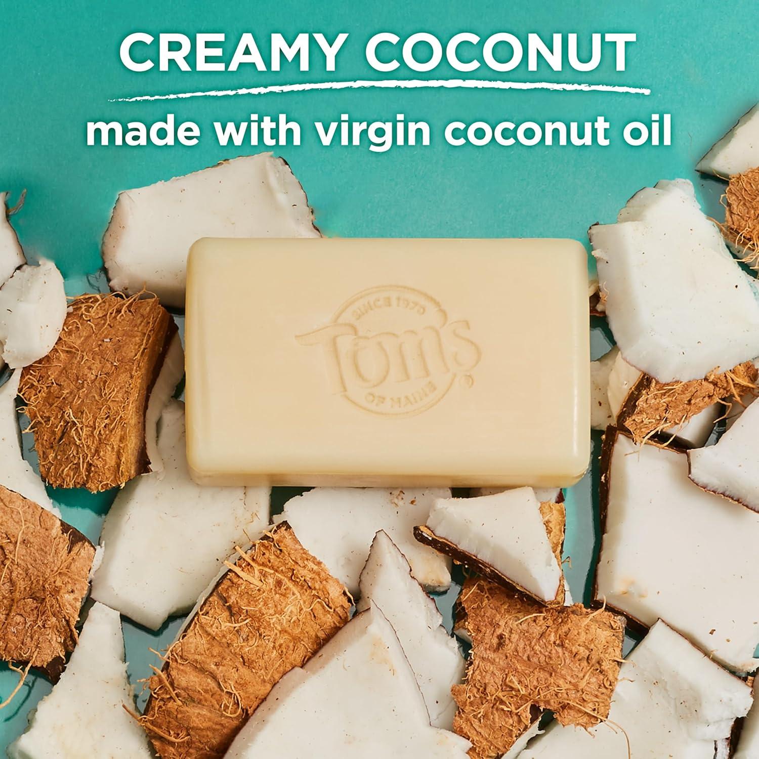 image:imageToms of Maine Natural Beauty Bar Soap Creamy Coconut With Virgin Coconut Oil 5 oz 6Pack Packaging May VaryCoconut