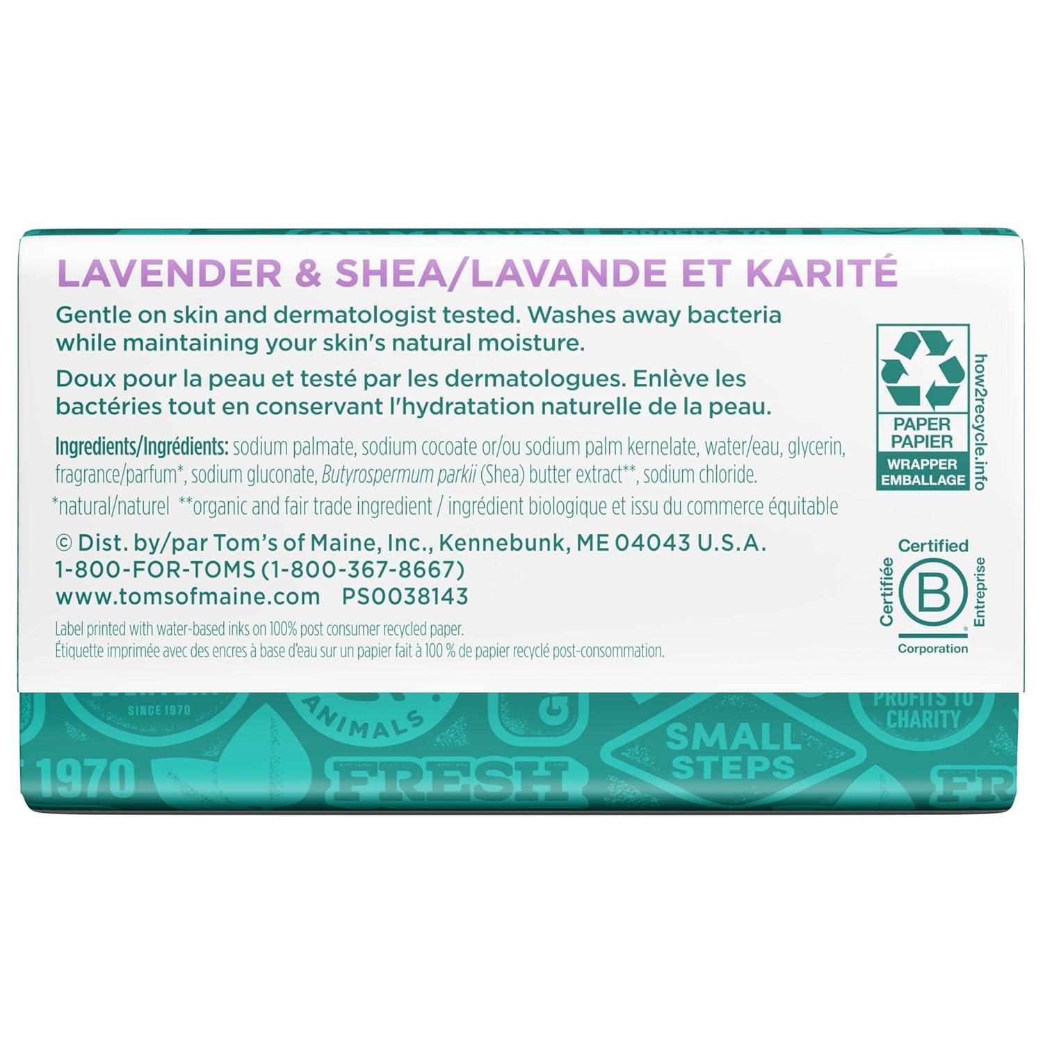 image:imageToms of Maine Natural Beauty Bar Soap Creamy Coconut With Virgin Coconut Oil 5 oz 6Pack Packaging May VaryLavender