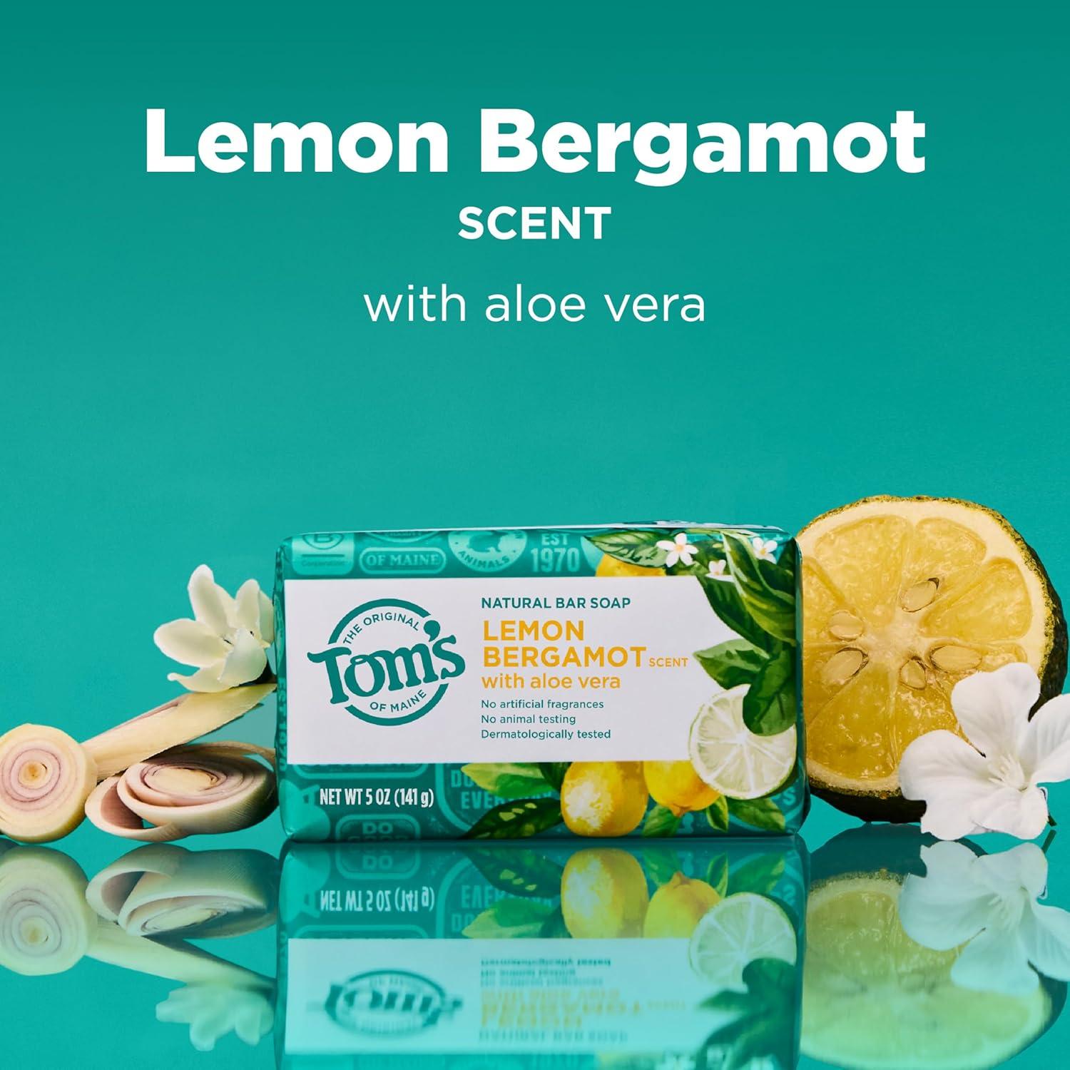 image:imageToms of Maine Natural Beauty Bar Soap Creamy Coconut With Virgin Coconut Oil 5 oz 6Pack Packaging May VaryLemon Bergamot