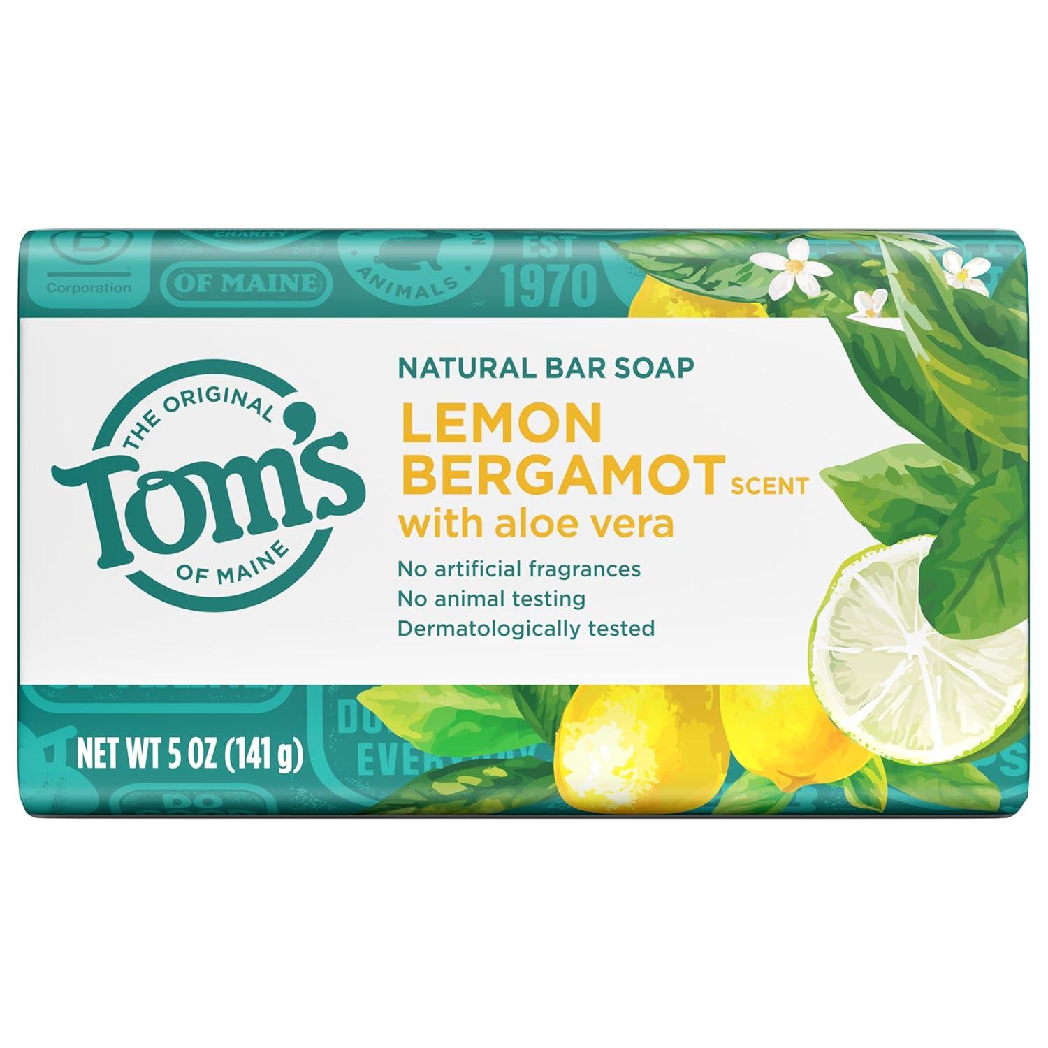 image:imageToms of Maine Natural Beauty Bar Soap Creamy Coconut With Virgin Coconut Oil 5 oz 6Pack Packaging May VaryLemon Bergamot