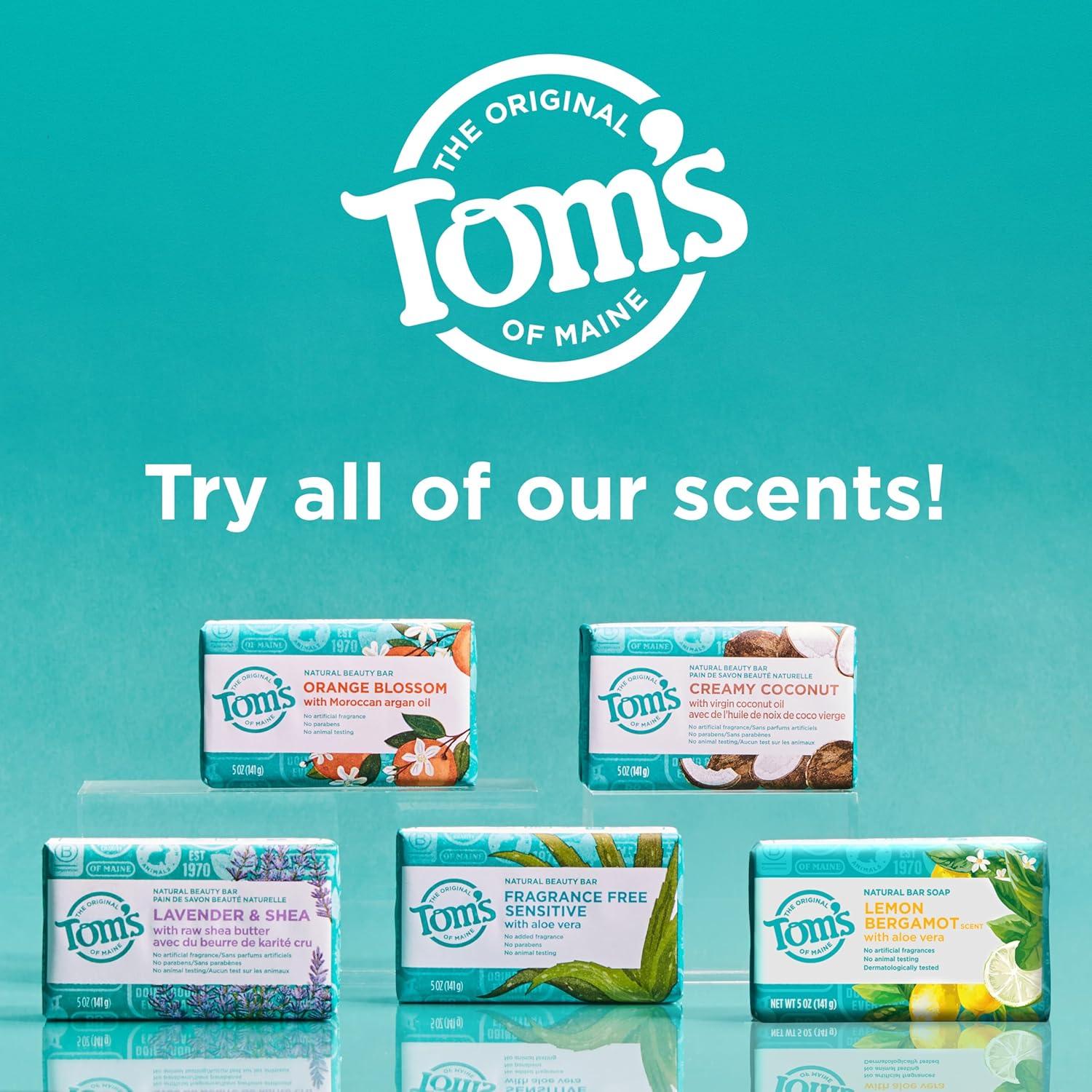image:imageToms of Maine Natural Beauty Bar Soap Creamy Coconut With Virgin Coconut Oil 5 oz 6Pack Packaging May VaryLemon Bergamot