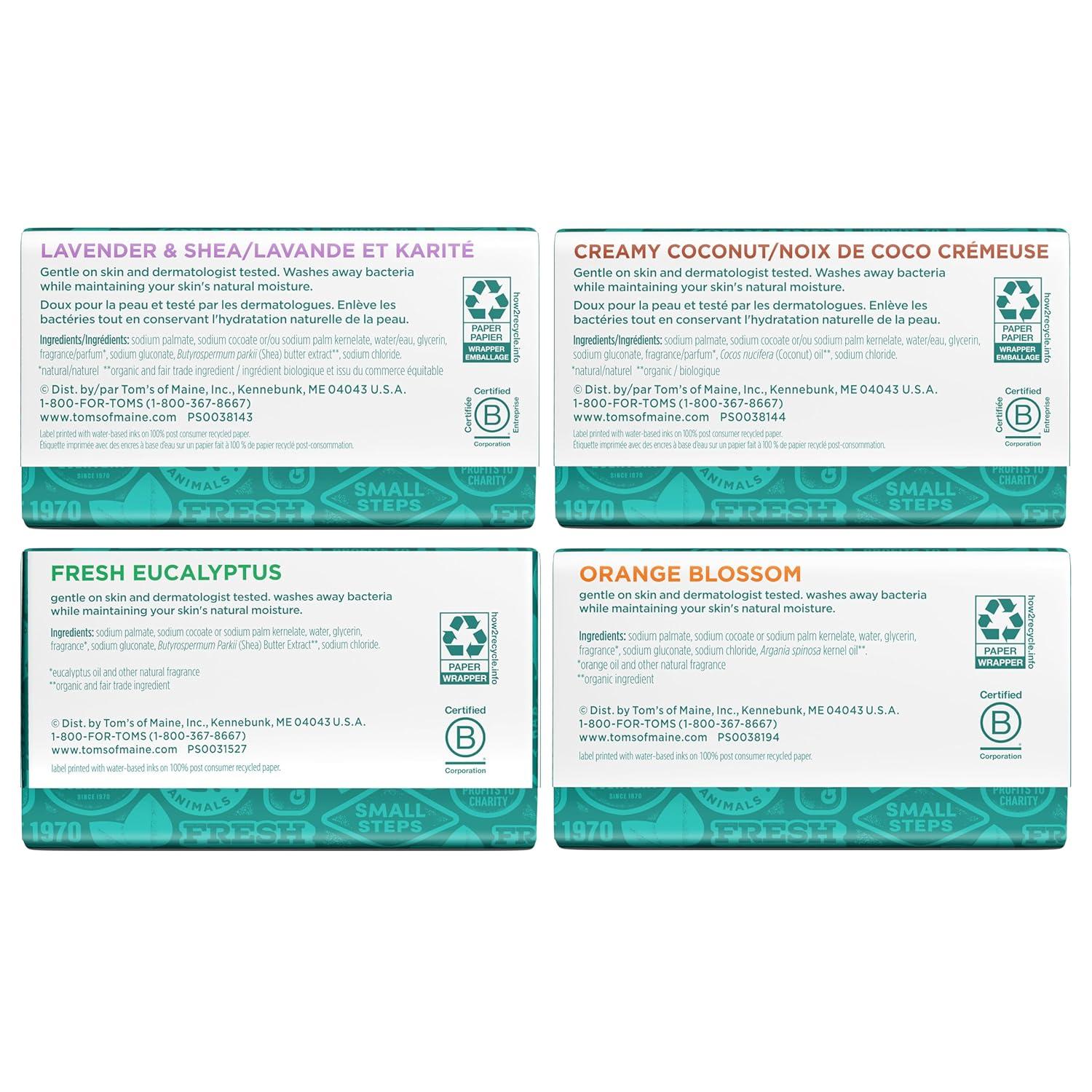 image:imageToms of Maine Natural Beauty Bar Soap Creamy Coconut With Virgin Coconut Oil 5 oz 6Pack Packaging May VaryVariety Pack