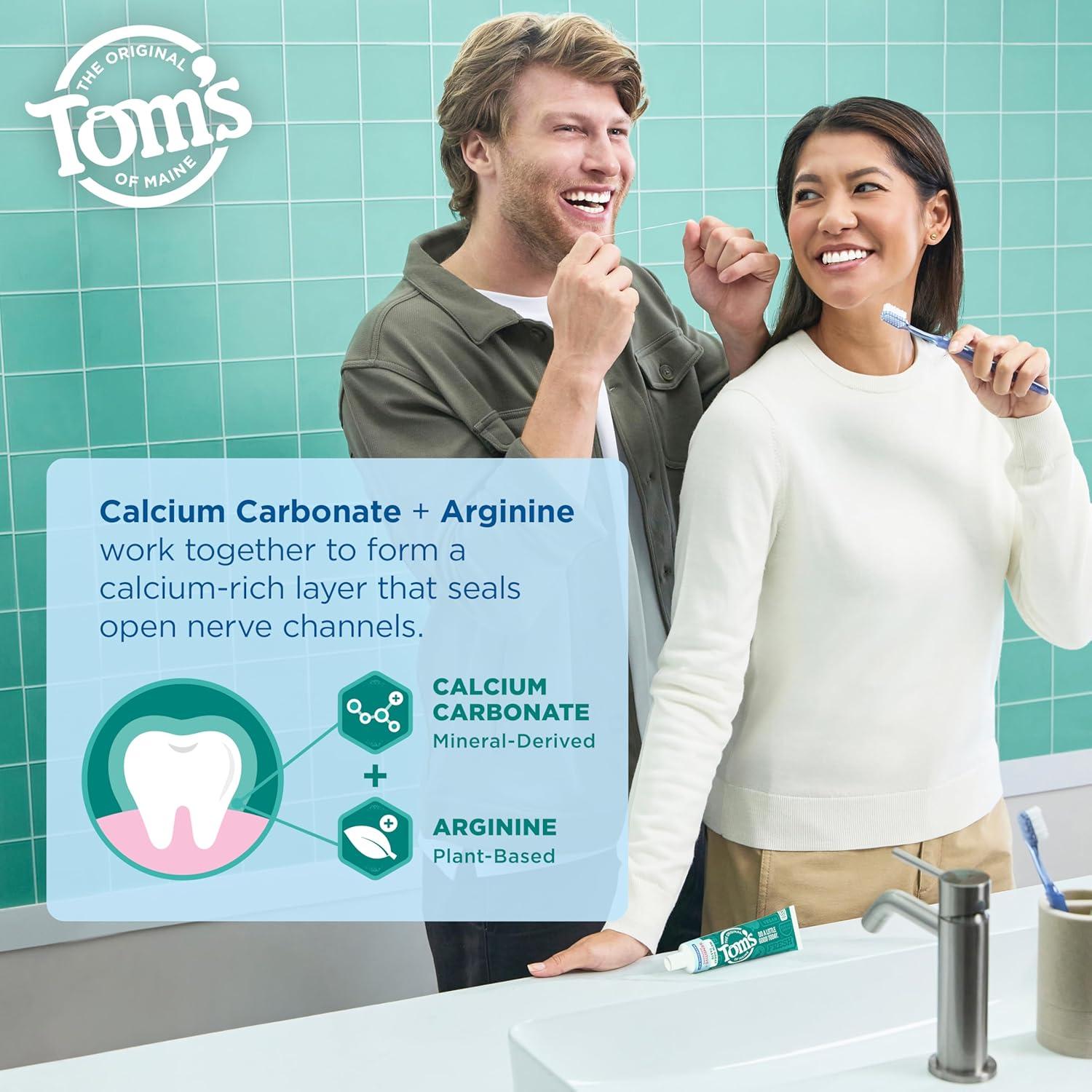 image:imageToms of Maine Rapid Relief Plus Sensitive Toothpaste Fluoride Free 45 Oz 3 Pack Sensitive Teeth Toothpaste Enamel Safe Builds Arginine and Calcium Shield Around Teeth Gentle MintSensitive Whitening