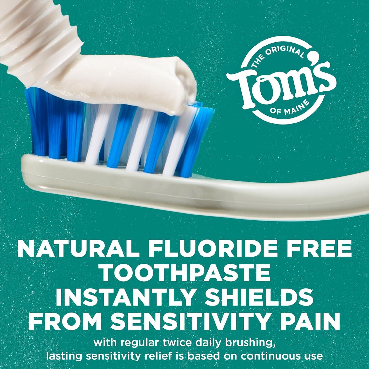 image:imageToms of Maine Rapid Relief Plus Sensitive Toothpaste Fluoride Free 45 Oz 3 Pack Sensitive Teeth Toothpaste Enamel Safe Builds Arginine and Calcium Shield Around Teeth Gentle MintRapid Relief