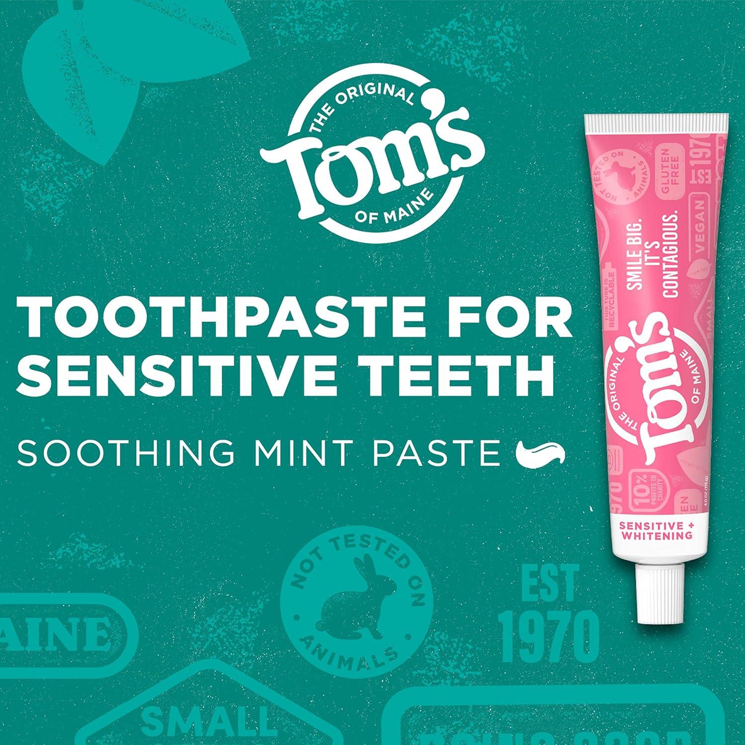 image:imageToms of Maine Rapid Relief Plus Sensitive Toothpaste Fluoride Free 45 Oz 3 Pack Sensitive Teeth Toothpaste Enamel Safe Builds Arginine and Calcium Shield Around Teeth Gentle MintSensitive