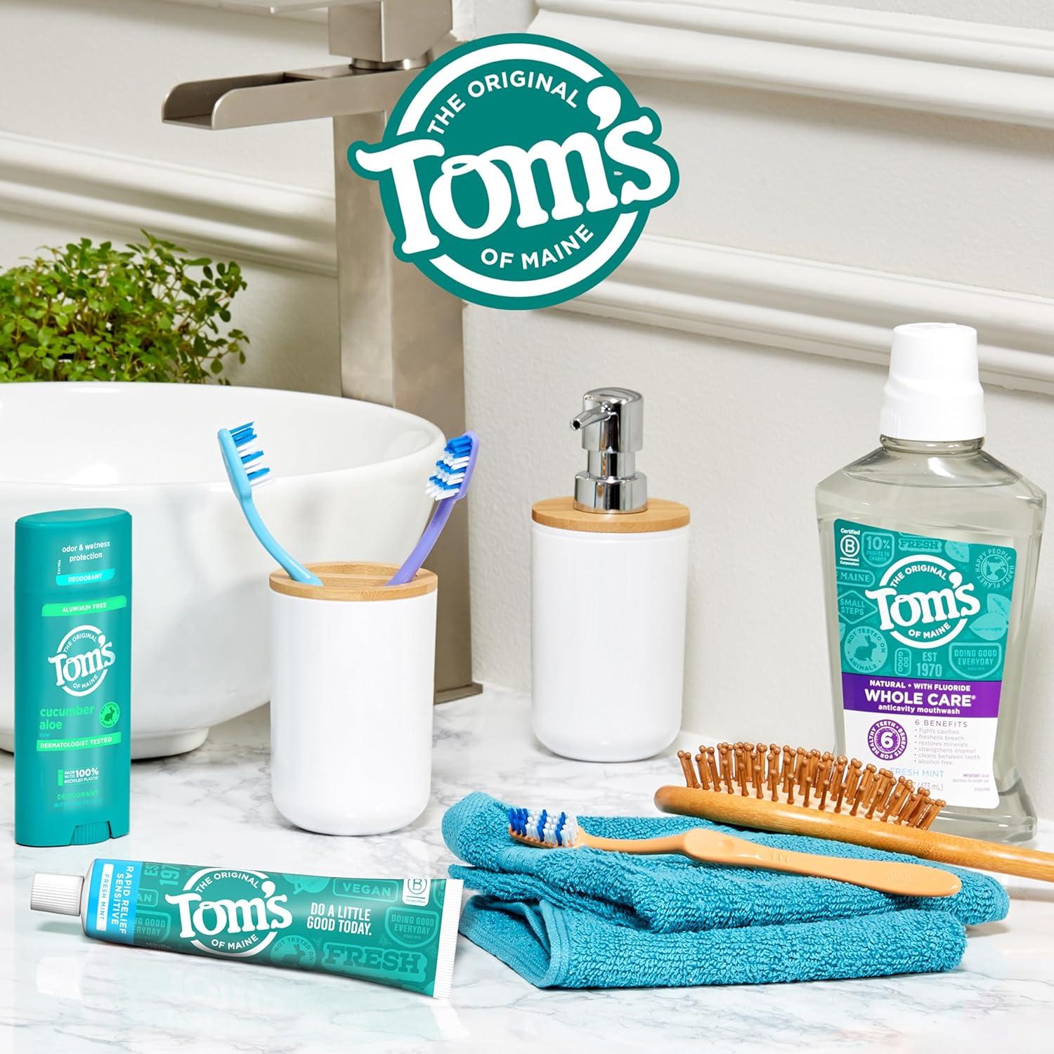 image:imageToms of Maine Rapid Relief Plus Sensitive Toothpaste Fluoride Free 45 Oz 3 Pack Sensitive Teeth Toothpaste Enamel Safe Builds Arginine and Calcium Shield Around Teeth Gentle MintRapid Relief
