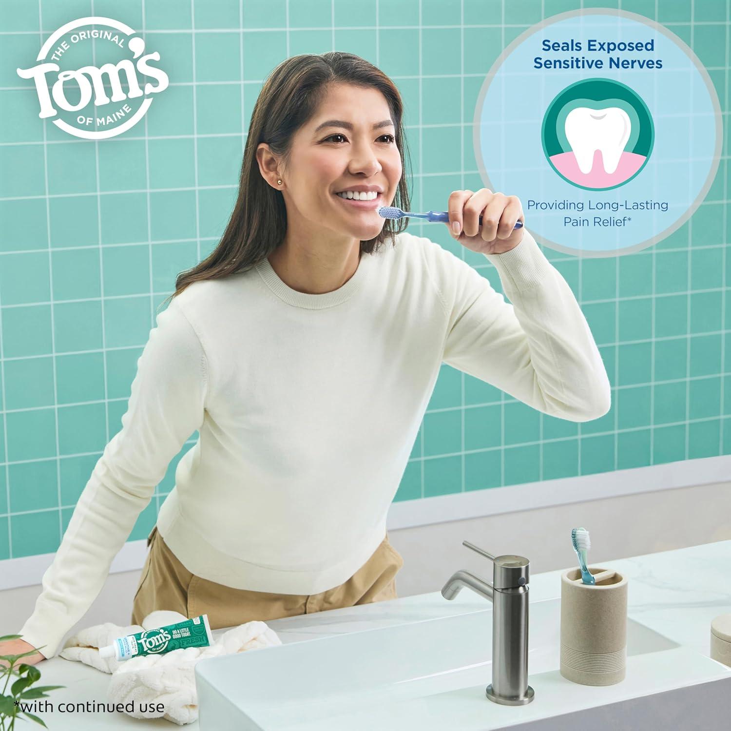 image:imageToms of Maine Rapid Relief Plus Sensitive Toothpaste Fluoride Free 45 Oz 3 Pack Sensitive Teeth Toothpaste Enamel Safe Builds Arginine and Calcium Shield Around Teeth Gentle MintSensitive Rapid Relief