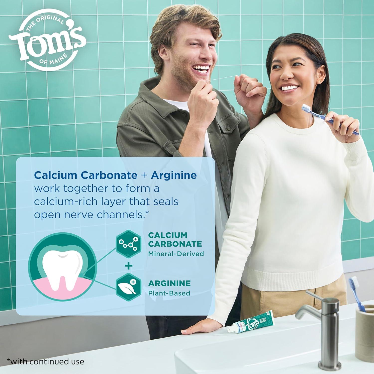 image:imageToms of Maine Rapid Relief Plus Sensitive Toothpaste Fluoride Free 45 Oz 3 Pack Sensitive Teeth Toothpaste Enamel Safe Builds Arginine and Calcium Shield Around Teeth Gentle MintSensitive Rapid Relief