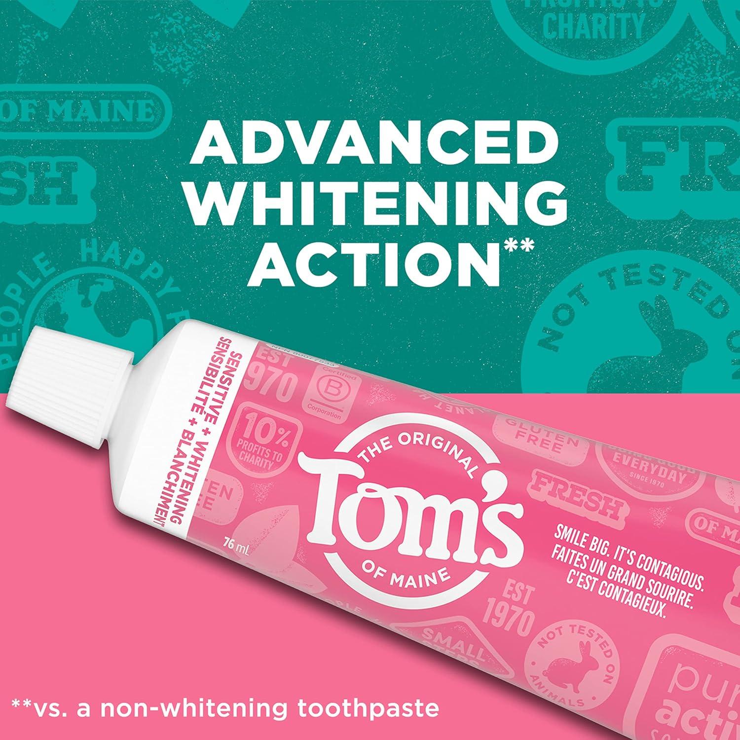 image:imageToms of Maine Rapid Relief Plus Sensitive Toothpaste Fluoride Free 45 Oz 3 Pack Sensitive Teeth Toothpaste Enamel Safe Builds Arginine and Calcium Shield Around Teeth Gentle MintSensitive