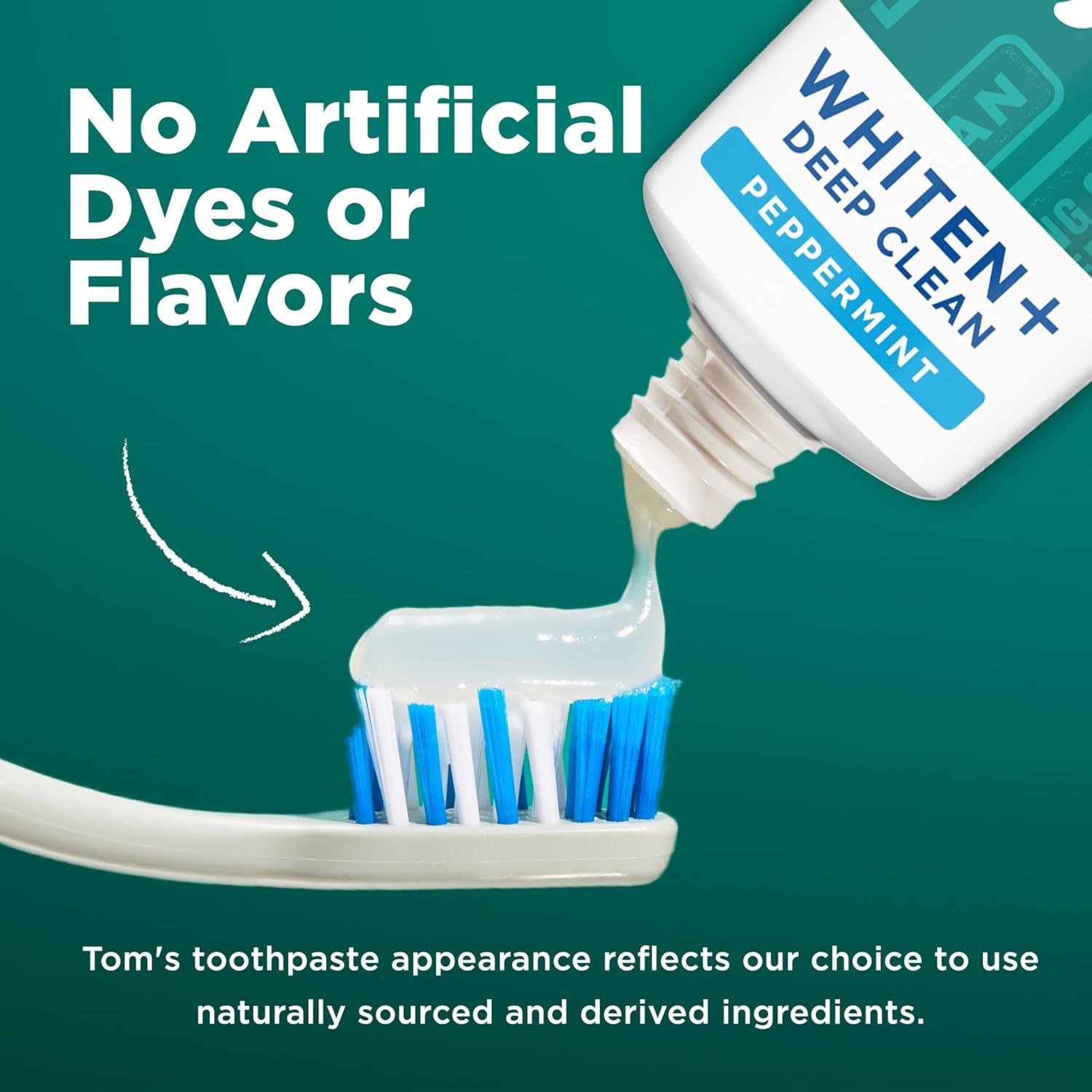 image:imageToms of Maine Whiten Plus Deep Clean Whitening Toothpaste Natural Whitening Toothpaste with PlantBased Cleansers Enamel Safe Formula Whitens Without Causing Sensitivity Spearmint 40 OzPeppermint