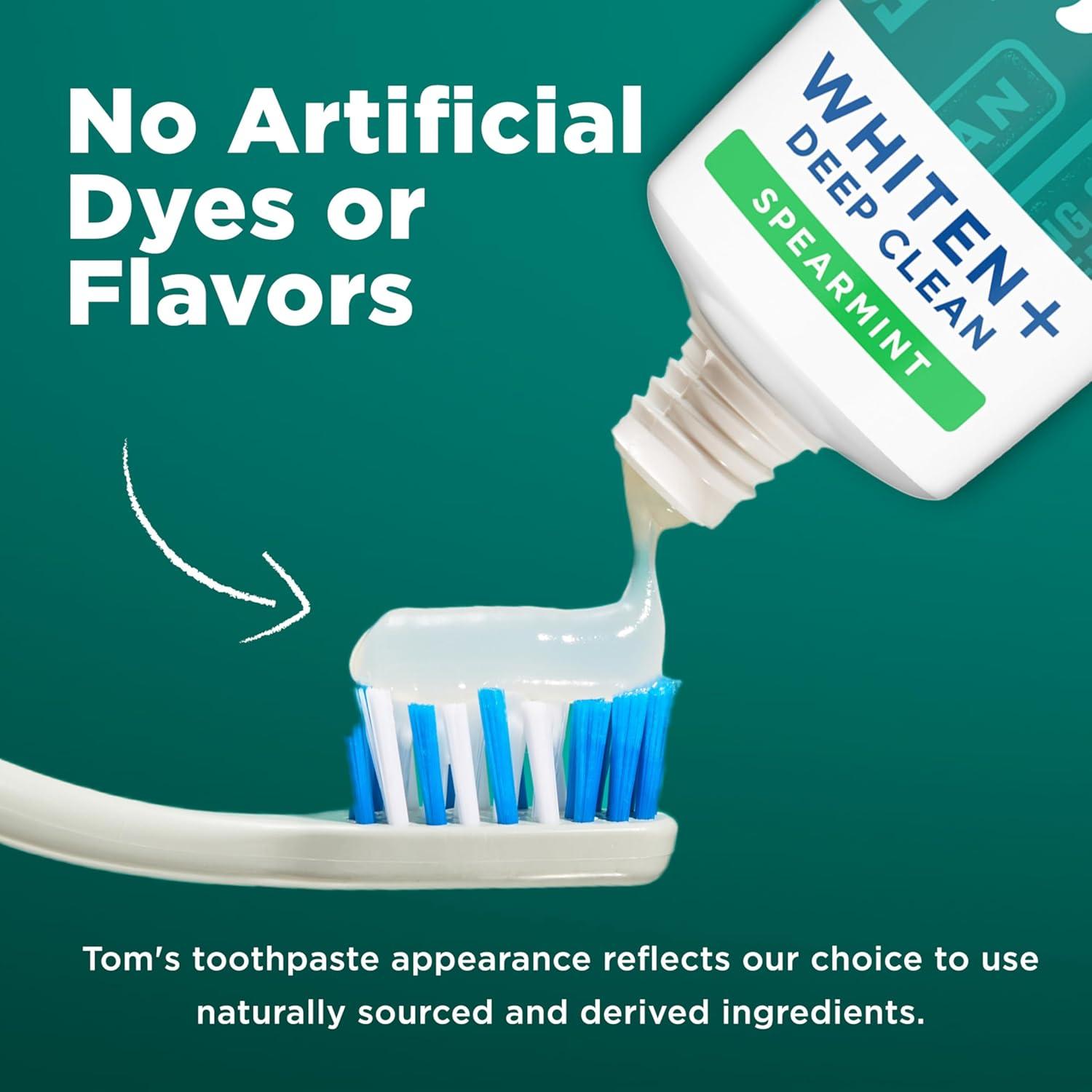 image:imageToms of Maine Whiten Plus Deep Clean Whitening Toothpaste Natural Whitening Toothpaste with PlantBased Cleansers Enamel Safe Formula Whitens Without Causing Sensitivity Spearmint 40 OzSpearmint Fluoride