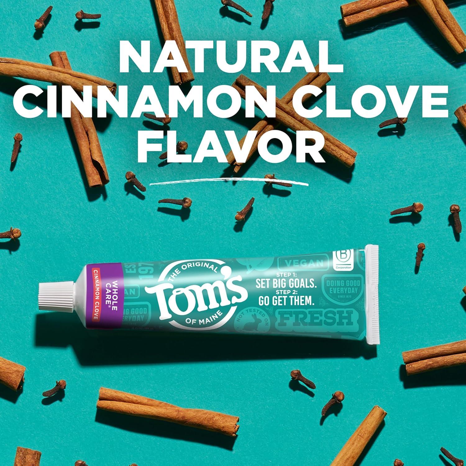 image:imageToms of Maine Whole Care Natural Toothpaste with Fluoride Peppermint 4 oz 3Pack Packaging May VaryCinnamon Clove