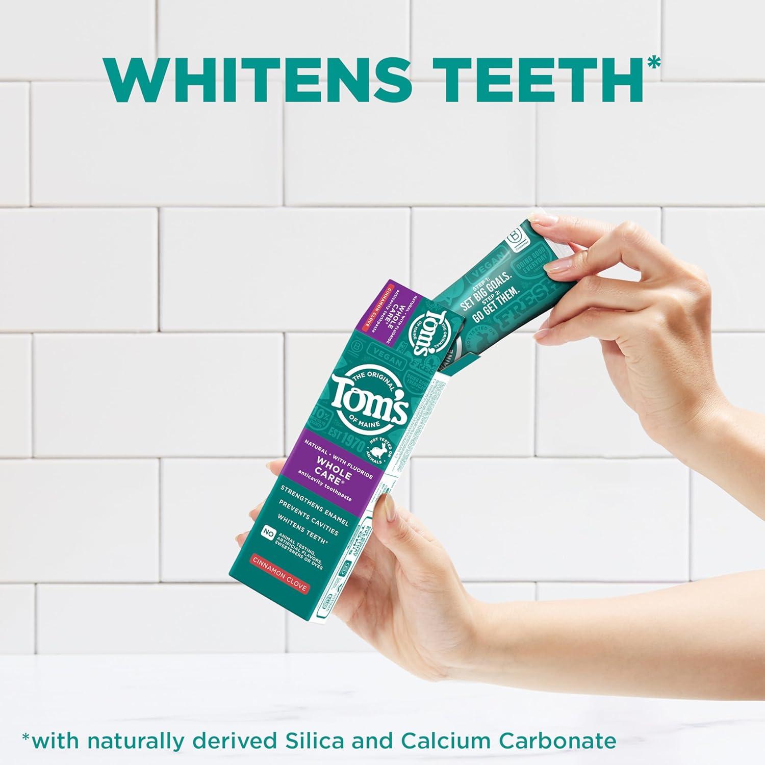 image:imageToms of Maine Whole Care Natural Toothpaste with Fluoride Peppermint 4 oz 3Pack Packaging May VaryCinnamon Clove