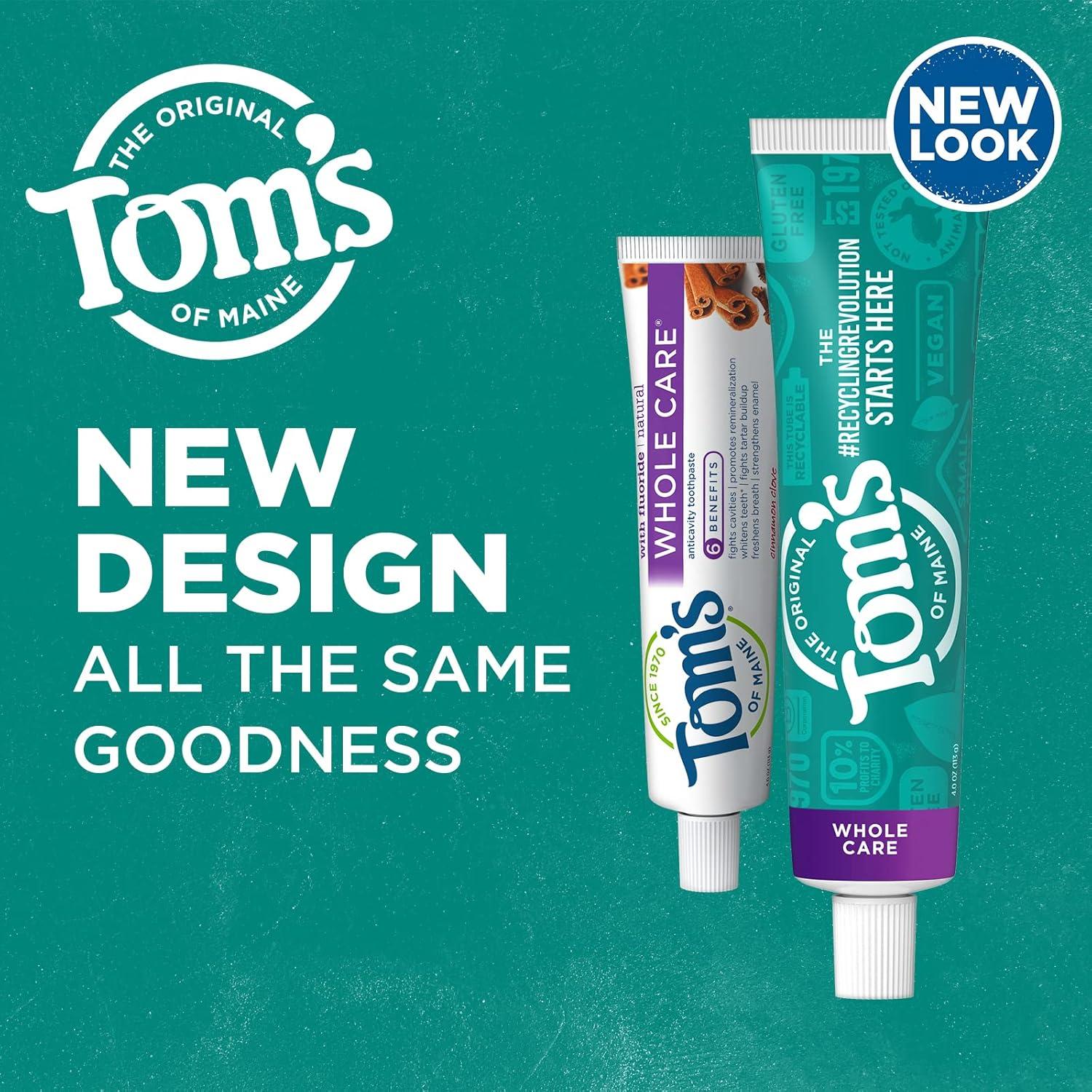 image:imageToms of Maine Whole Care Natural Toothpaste with Fluoride Peppermint 4 oz 3Pack Packaging May VaryCinnamon Clove