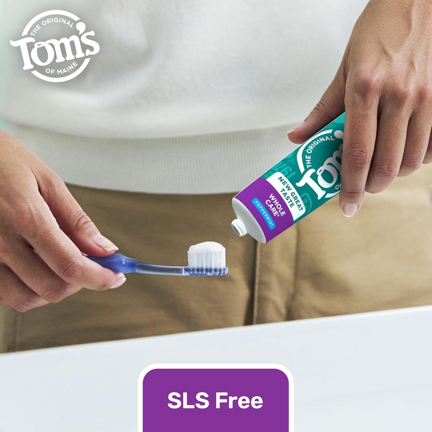 image:imageToms of Maine Whole Care Natural Toothpaste with Fluoride Peppermint 4 oz 3Pack Packaging May VaryPeppermint