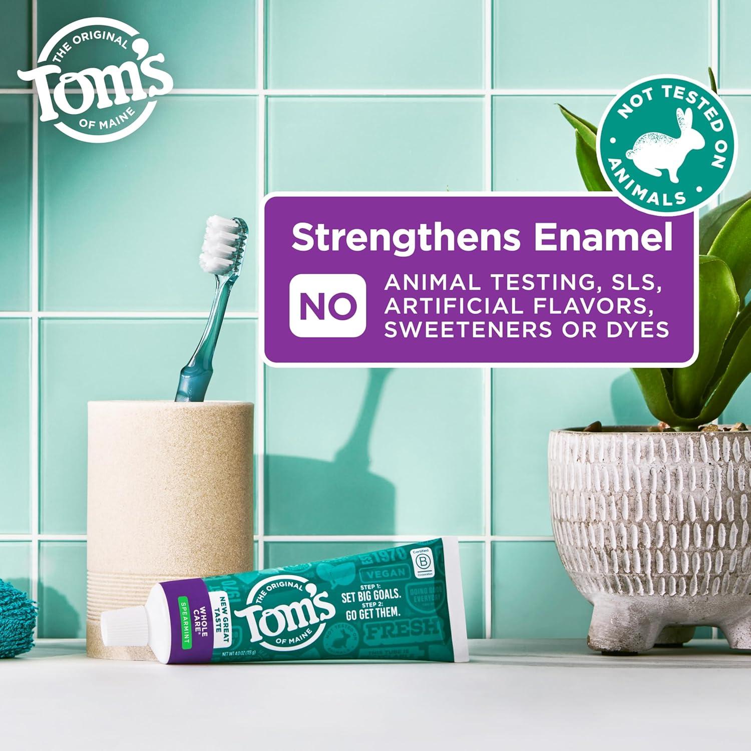 image:imageToms of Maine Whole Care Natural Toothpaste with Fluoride Peppermint 4 oz 3Pack Packaging May VarySpearmint