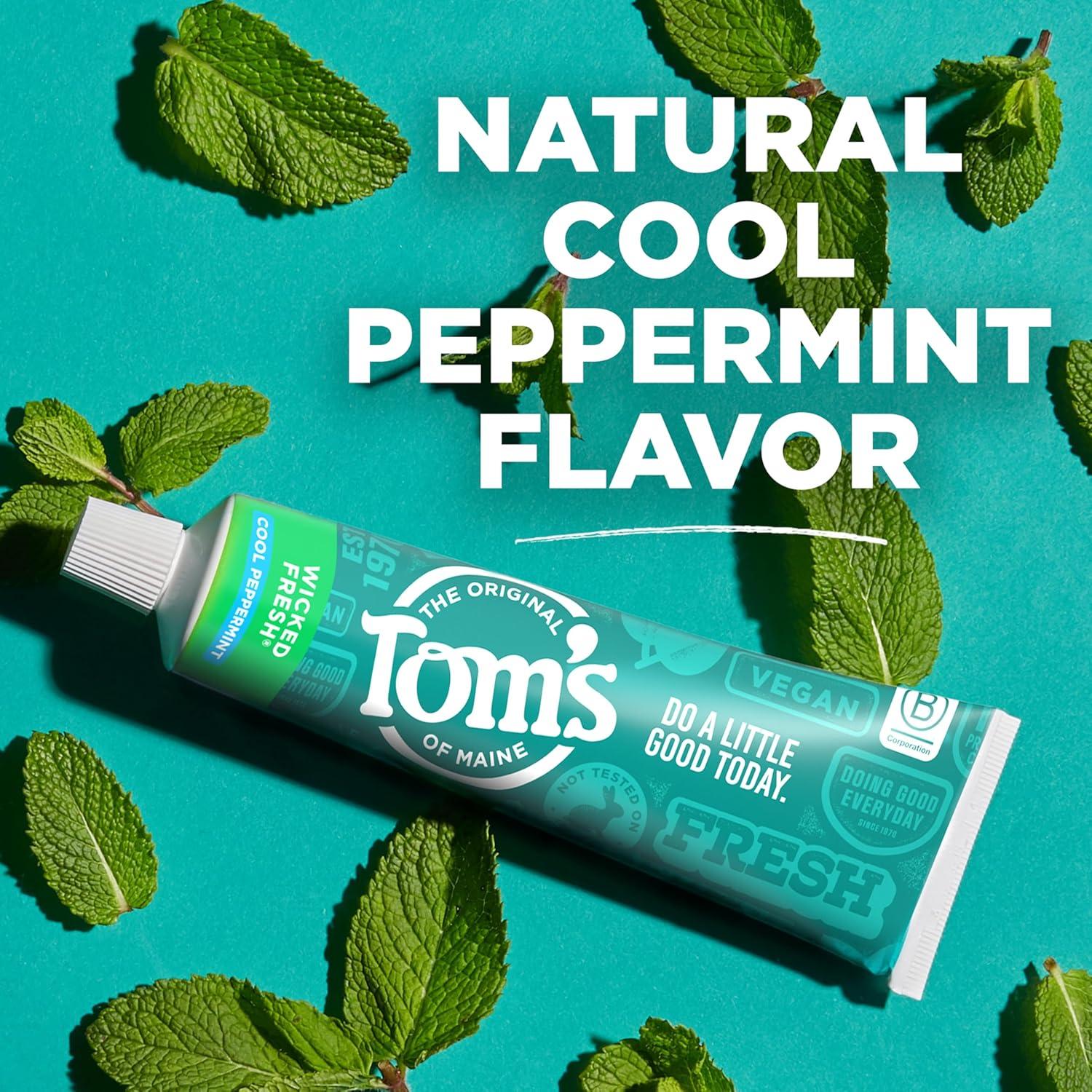 image:imageToms of Maine Wicked Fresh Natural Anticavity Toothpaste with Fluoride 3 Pack 40ozPeppermint