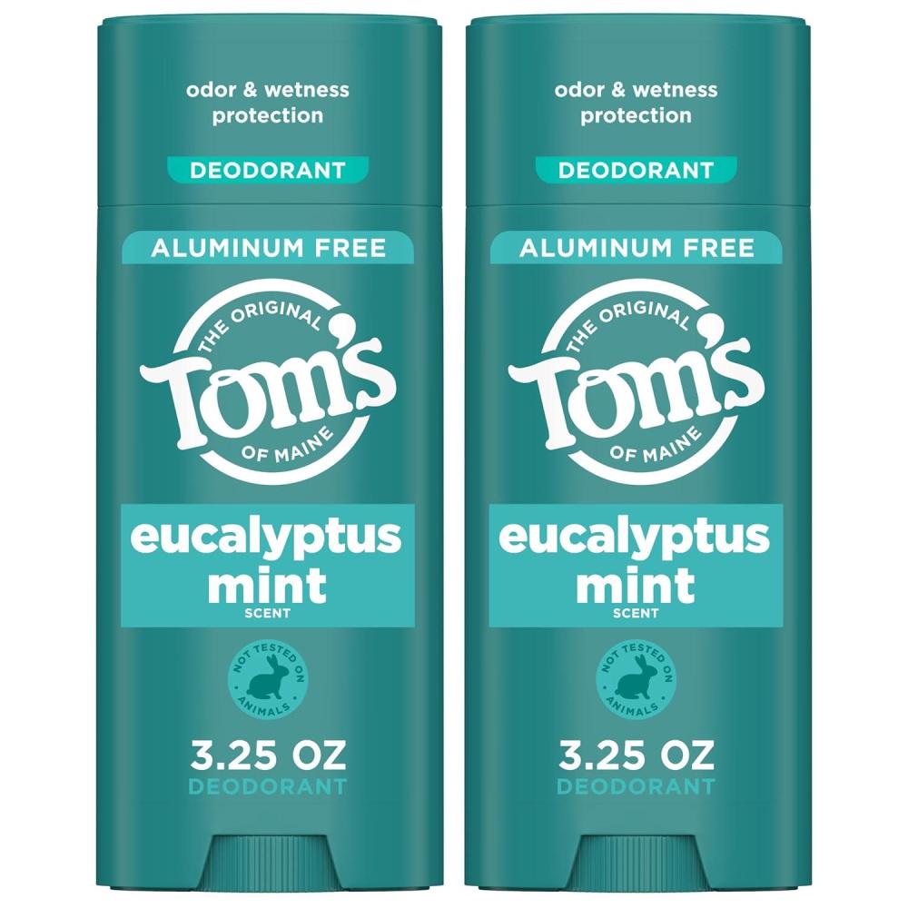 image:imageToms of Maine Cucumber Aloe Aluminum Free Natural Deodorant For Women amp Men Goes on Clear Odor amp Wetness Protection Naturally Derived and MoistureLocking Ingredients 325 oz 2 PackEucalyptus Mint