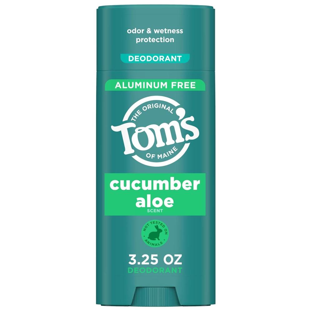 image:imageToms of Maine Cucumber Aloe Aluminum Free Natural Deodorant For Women amp Men Goes on Clear Odor amp Wetness Protection Naturally Derived and MoistureLocking Ingredients 325 ozCucumber Aloe