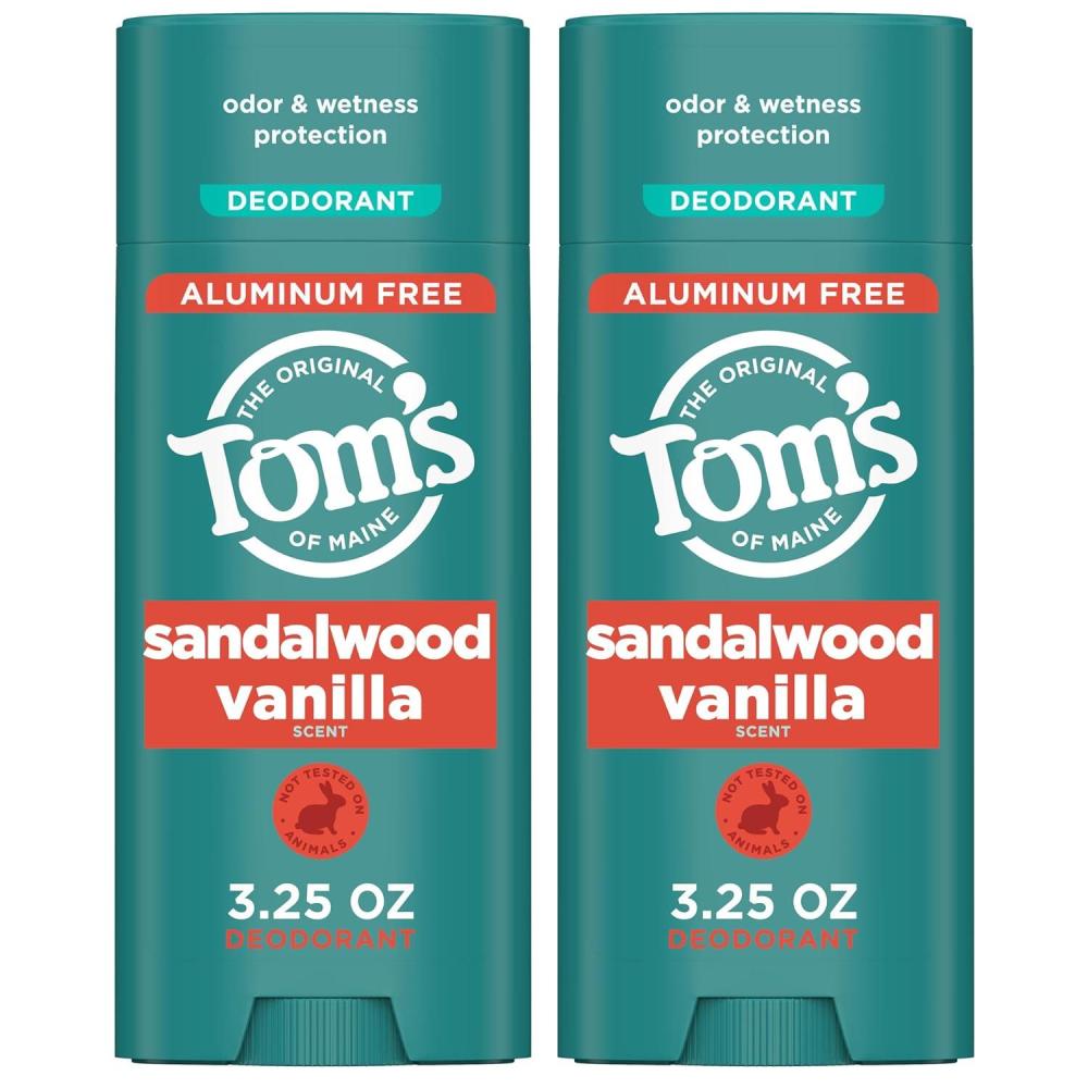 image:imageToms of Maine Mountain Spring Natural Deodorant for Men and Women Aluminum Free 325 oz 2PackSandalwood Vanilla