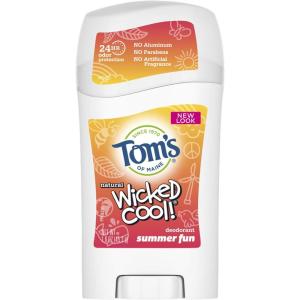 Tom’s of Maine Aluminum-Free Wicked Cool! Natural Deodorant for Kids, Summer Fun, 1.6 oz.