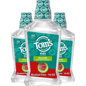 Tom’s of Maine Children’s Anticavity Fluoride Rinse Mouthwash, Silly Strawberry, 16 oz. 3-Pack(16 Fl Oz (Pack of 3))
