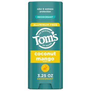 Tom’s of Maine Cucumber Aloe Aluminum Free Natural Deodorant For Women & Men | Goes on Clear | Odor & Wetness Protection | Naturally Derived and Moisture-Locking Ingredients | 3.25 oz(Coconut Mango)