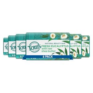 Tom’s of Maine Natural Beauty Bar Soap, Creamy Coconut With Virgin Coconut Oil, 5 oz. 6-Pack (Packaging May Vary)(Eucalyptus)