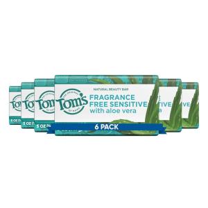 Tom’s of Maine Natural Beauty Bar Soap, Creamy Coconut With Virgin Coconut Oil, 5 oz. 6-Pack (Packaging May Vary)(Fragrance Free)