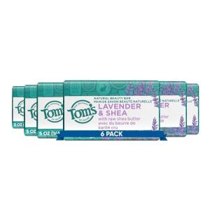 Tom’s of Maine Natural Beauty Bar Soap, Creamy Coconut With Virgin Coconut Oil, 5 oz. 6-Pack (Packaging May Vary)(Lavender)