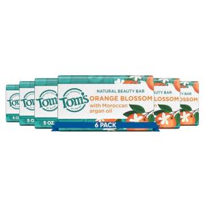 Tom’s of Maine Natural Beauty Bar Soap, Creamy Coconut With Virgin Coconut Oil, 5 oz. 6-Pack (Packaging May Vary)(Orange)