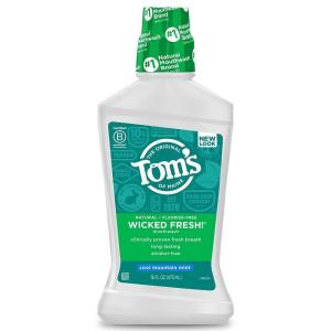 Tom’s of Maine Natural Wicked Fresh Alcohol-Free Mouthwash, Cool Mountain Mint, 16 oz. 6-Pack (Packaging May Vary)(Cool Mountain Mint)