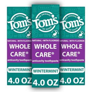 Tom’s of Maine Whole Care Natural Toothpaste with Fluoride, Peppermint, 4 oz. 3-Pack (Packaging May Vary)(Wintermint)