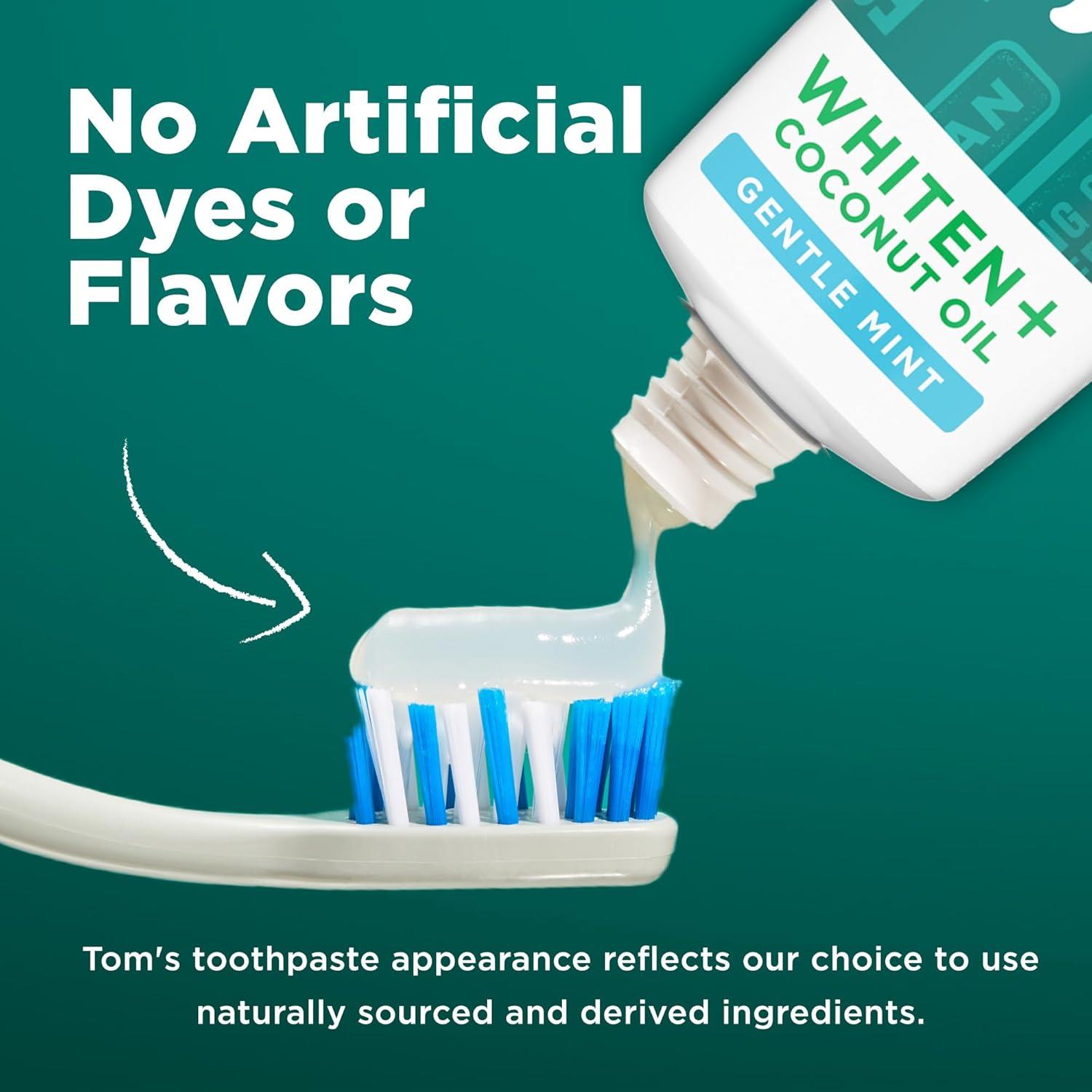 image:imageToms of Maine Whiten Plus Coconut Oil Fluoride Free Toothpaste Natural Whitening Toothpaste with Coconut Oil and PlantBased Cleansers Whitens Without Causing Sensitivity Gentle Mint 40 Oz